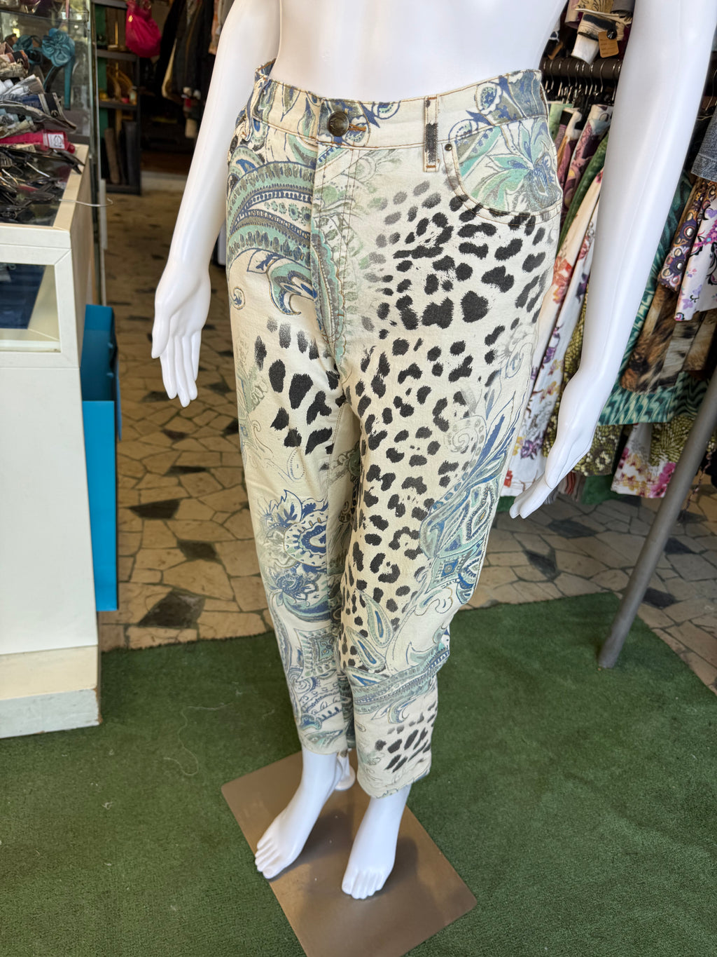 Jeans Roberto Cavalli SS2005 leopardo e fiori