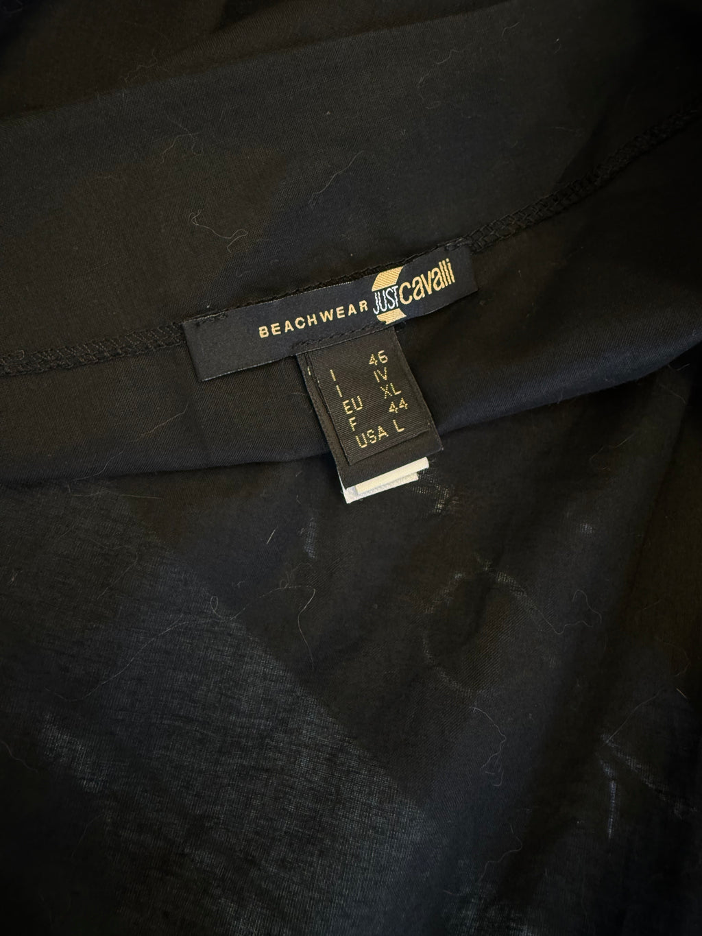 Camicia abito sopracostume Roberto Cavalli nero con gioiello oro