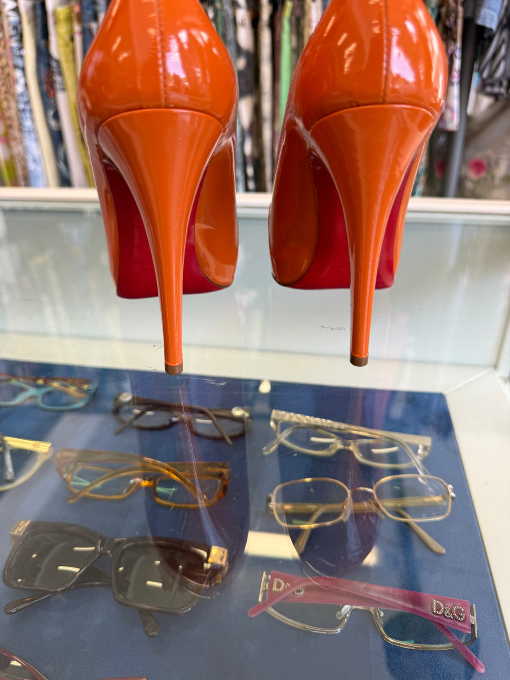 Tacchi Christian Louboutin “Lapono” arancioni 00s