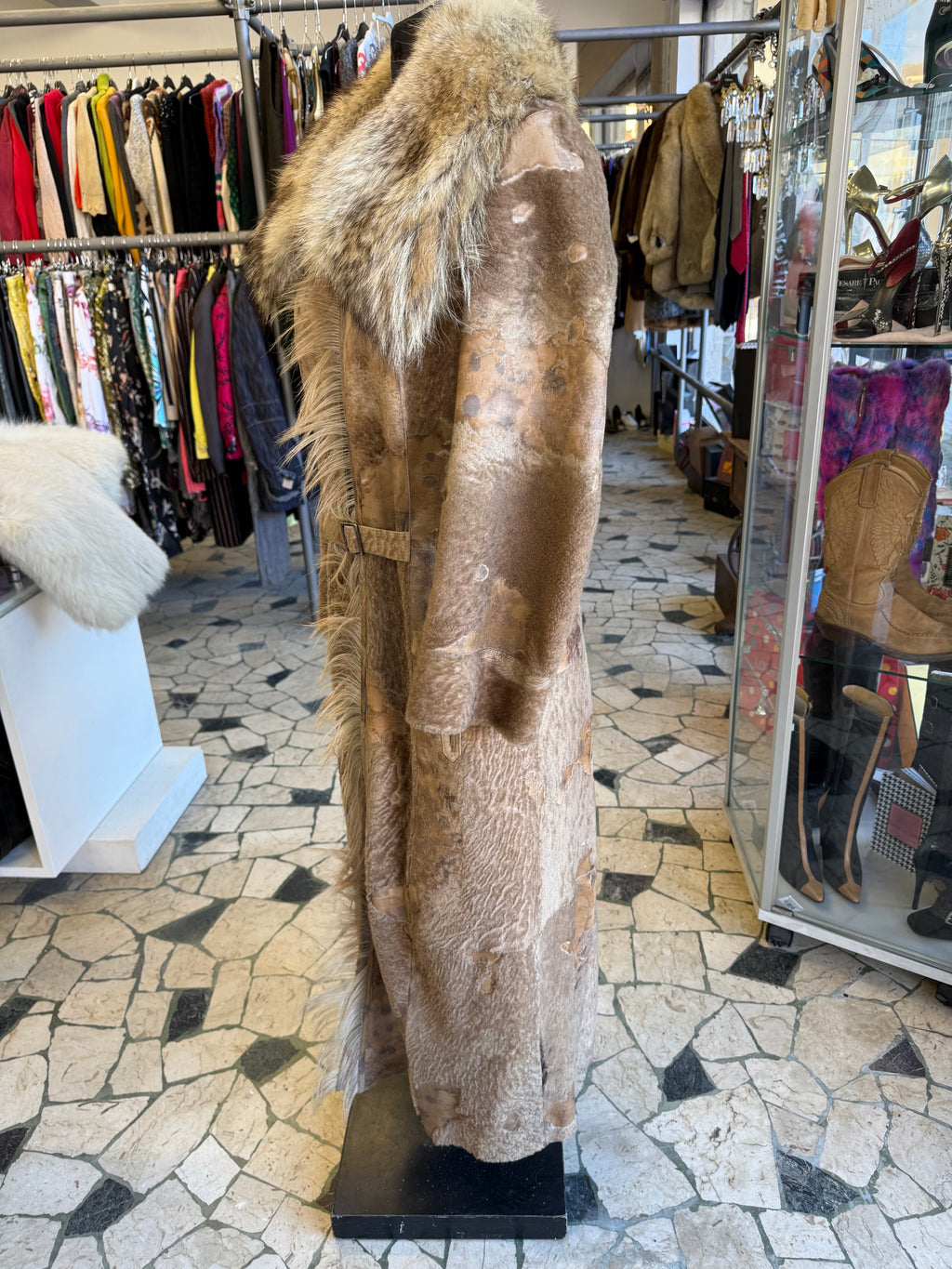 Cappotto shearling cavallino pezzato stile 2000