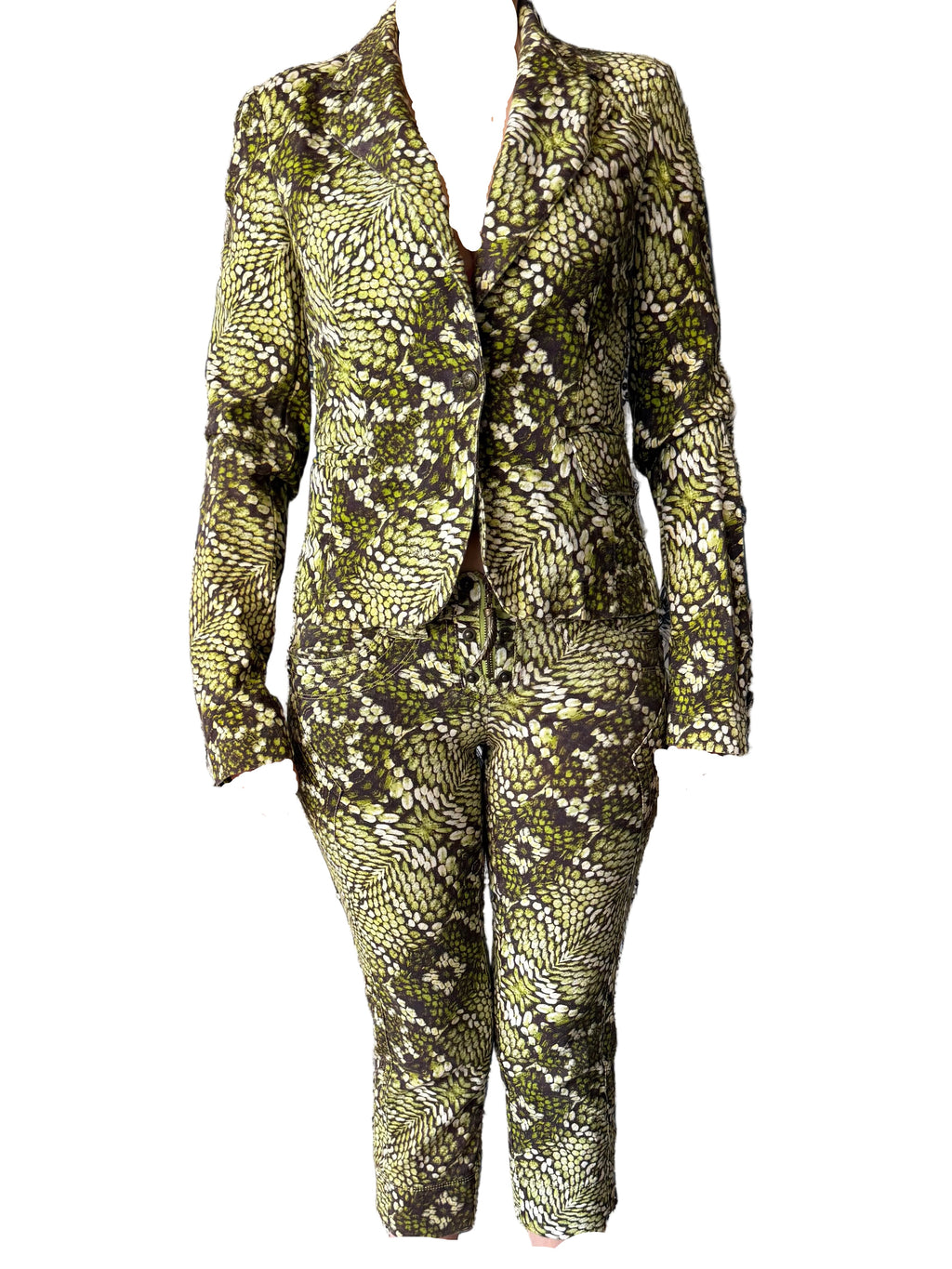 Abito completo pitone verde Roberto Cavalli Just 2000”