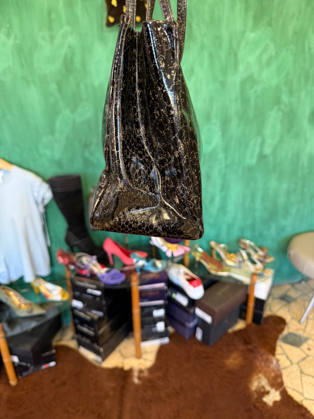 Borsa pitone dorato Roberto Cavalli AW1999
