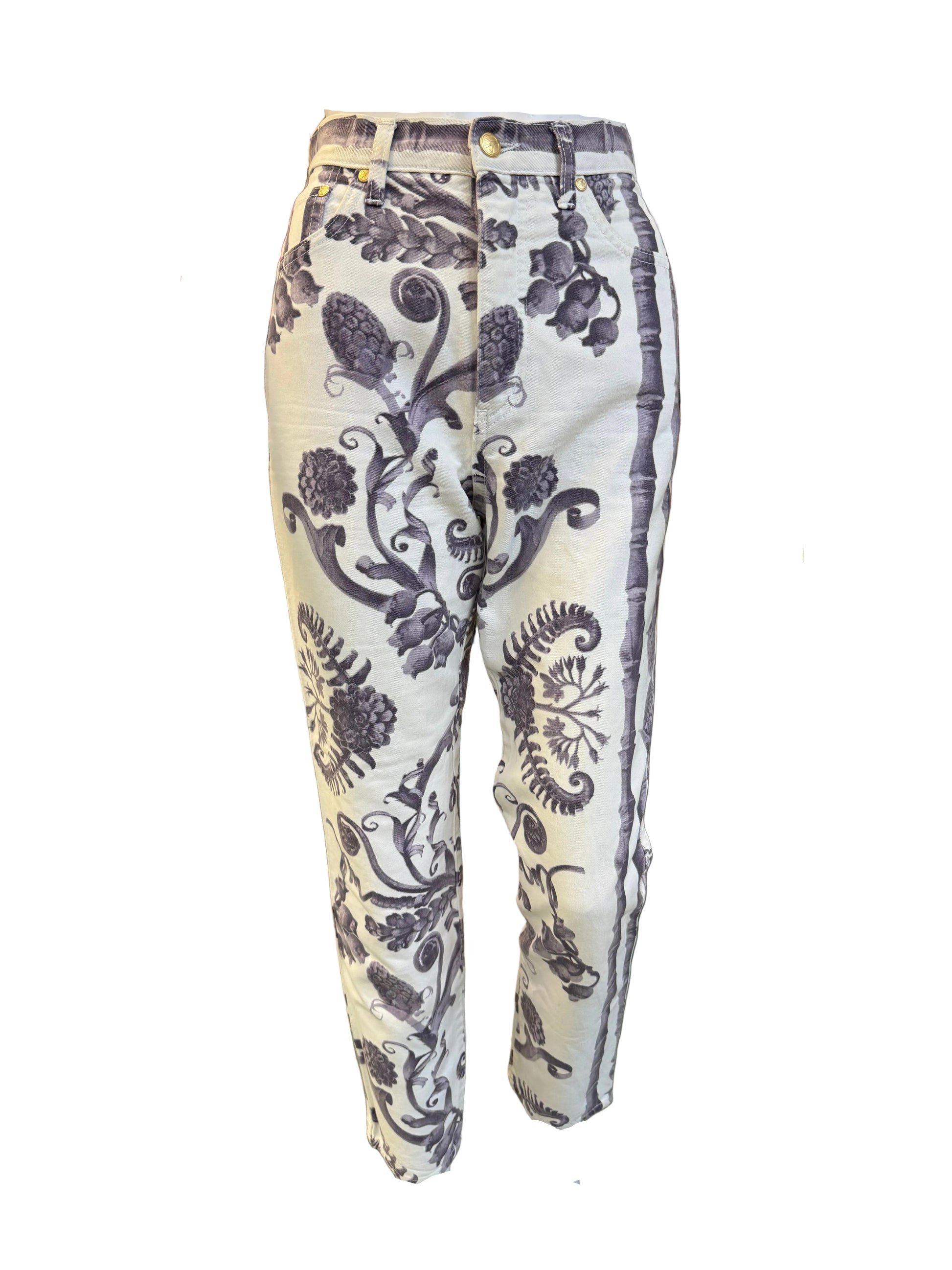 Jeans Moschino fiori e bambù 90s
