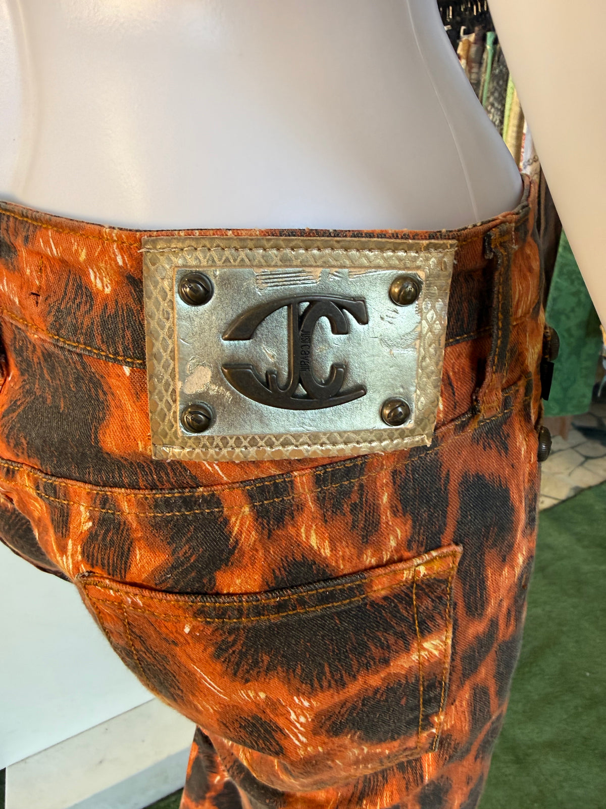 Jeans Roberto Cavalli animalier/ lava infuocata 00s