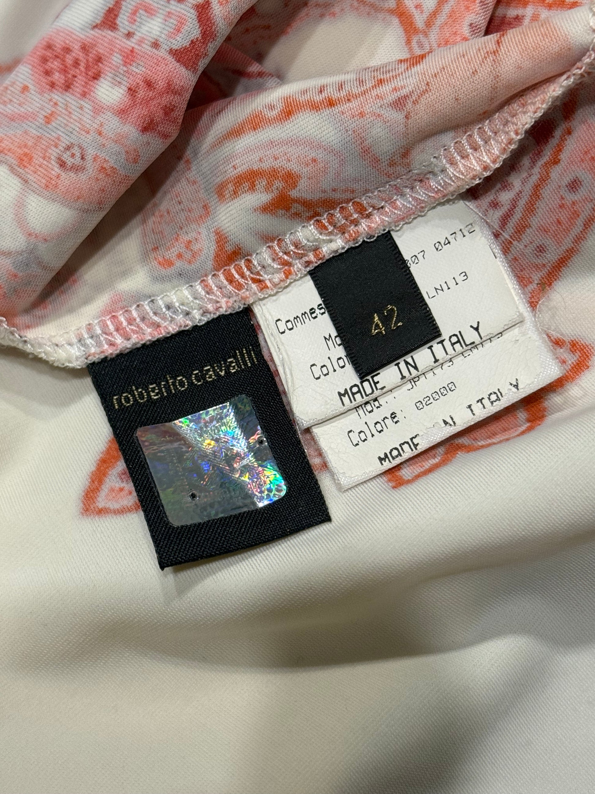 Abito fiori e paisley Roberto Cavalli SS2007