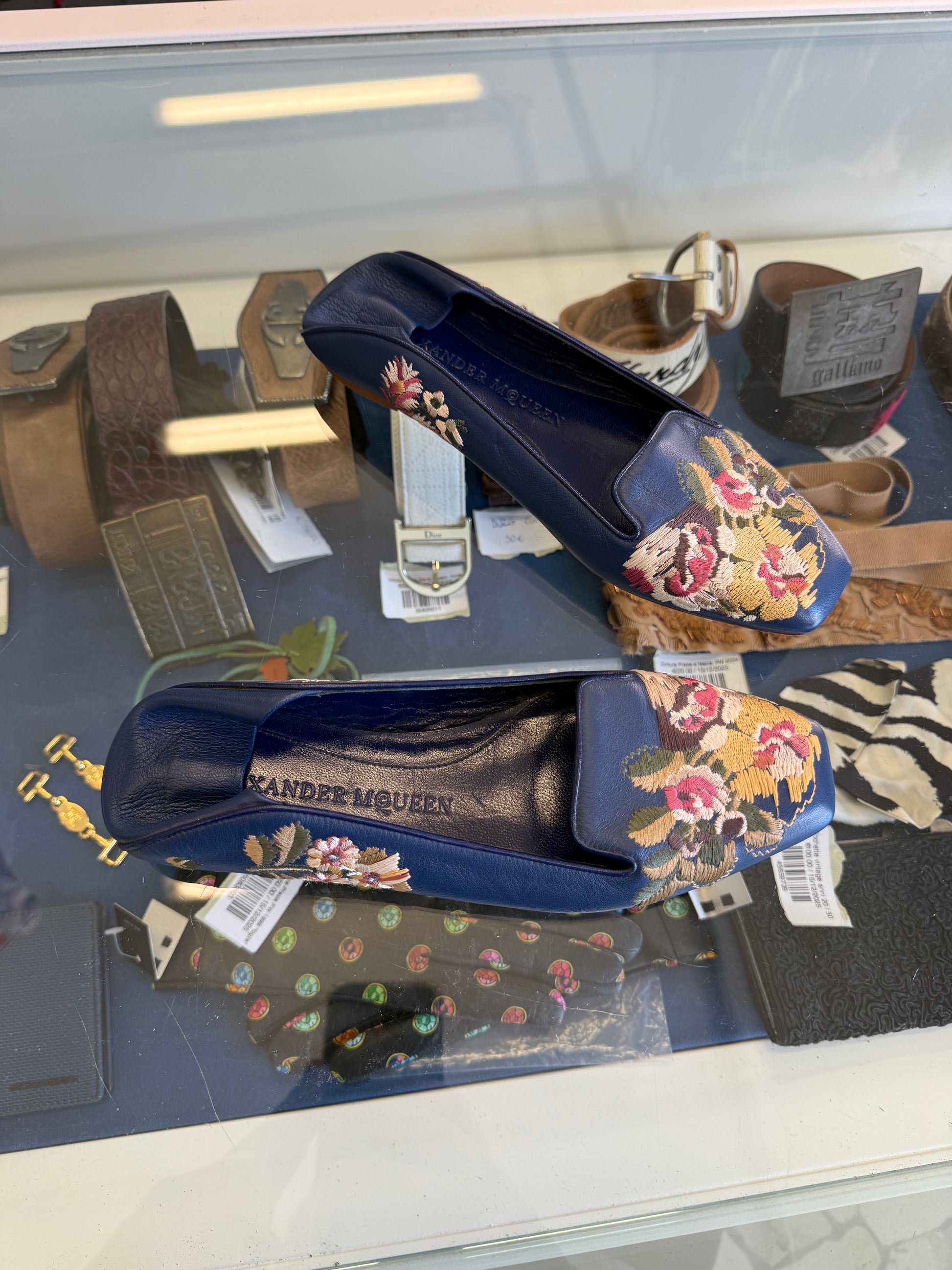 Ballerine sabot Alexander McQueen nuove, ricami floreali