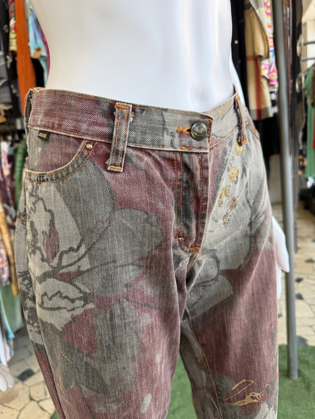 Jeans Roberto Cavalli jeisha giapponese 00s