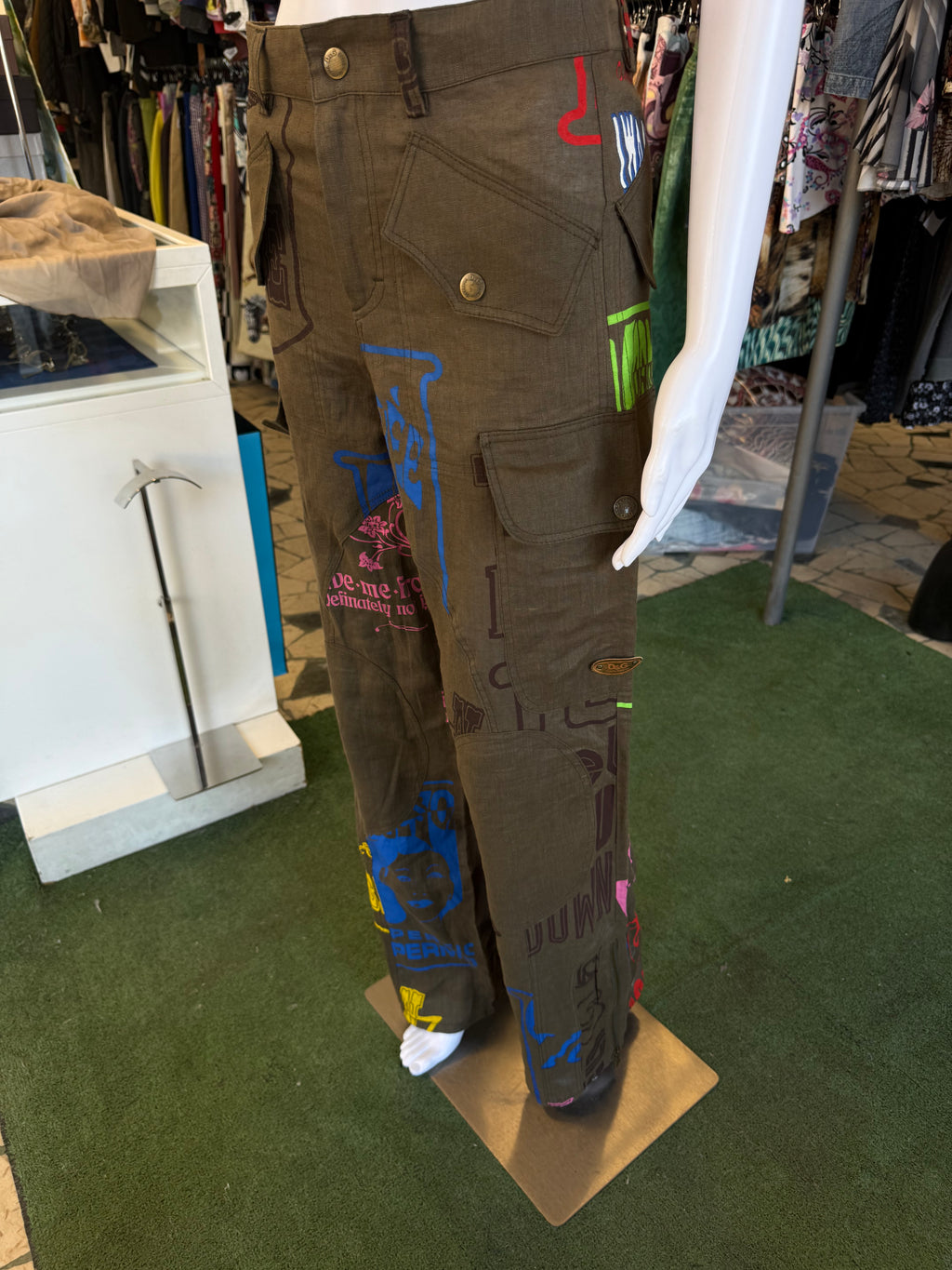Pantalone Dolce & Gabbana cargo FW2004 lino stampato  nuovo