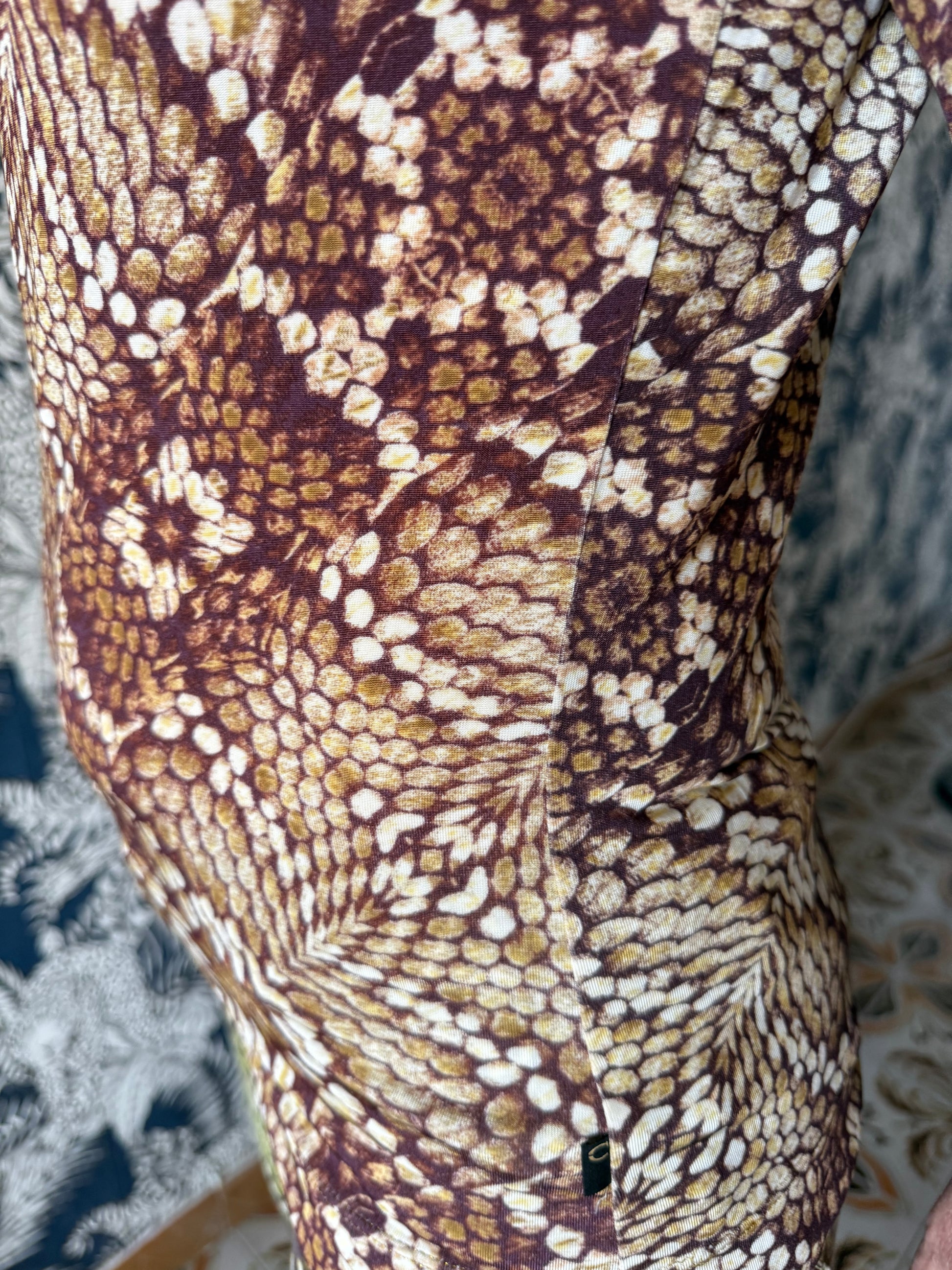 Top manica lunga pitone marrone Roberto Cavalli Just 2000”