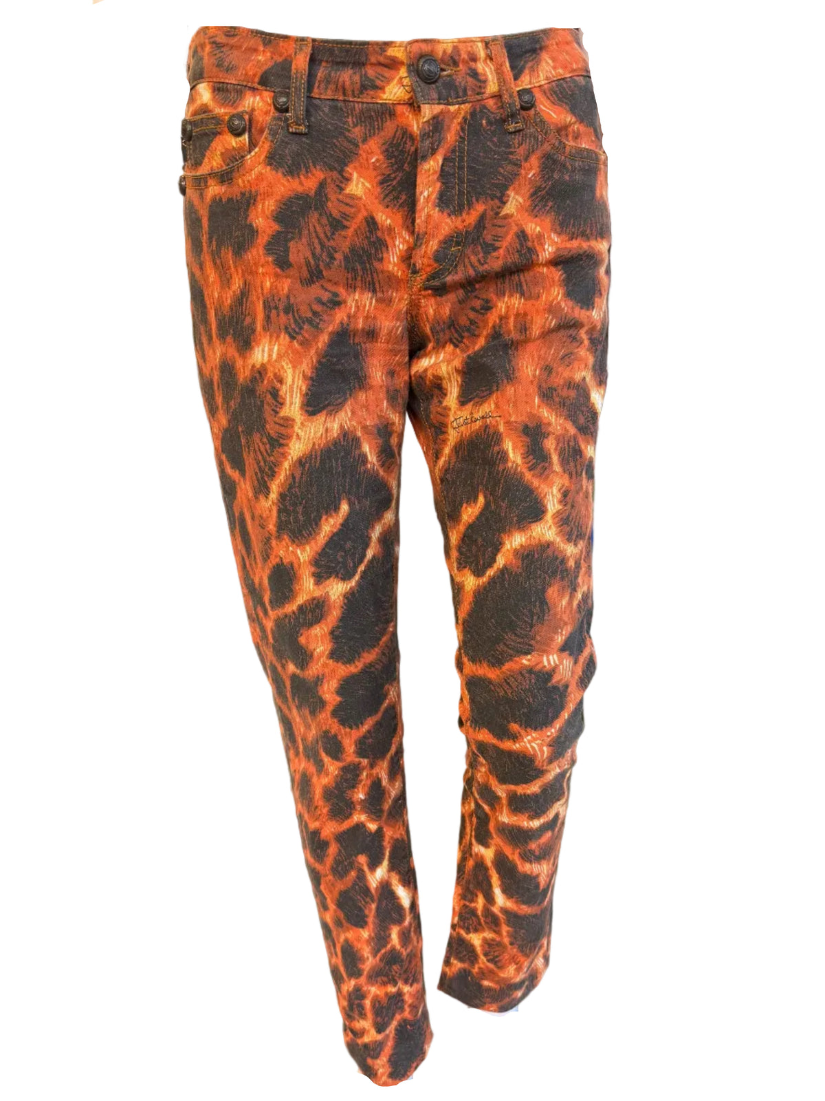 Jeans Roberto Cavalli animalier/ lava infuocata 00s