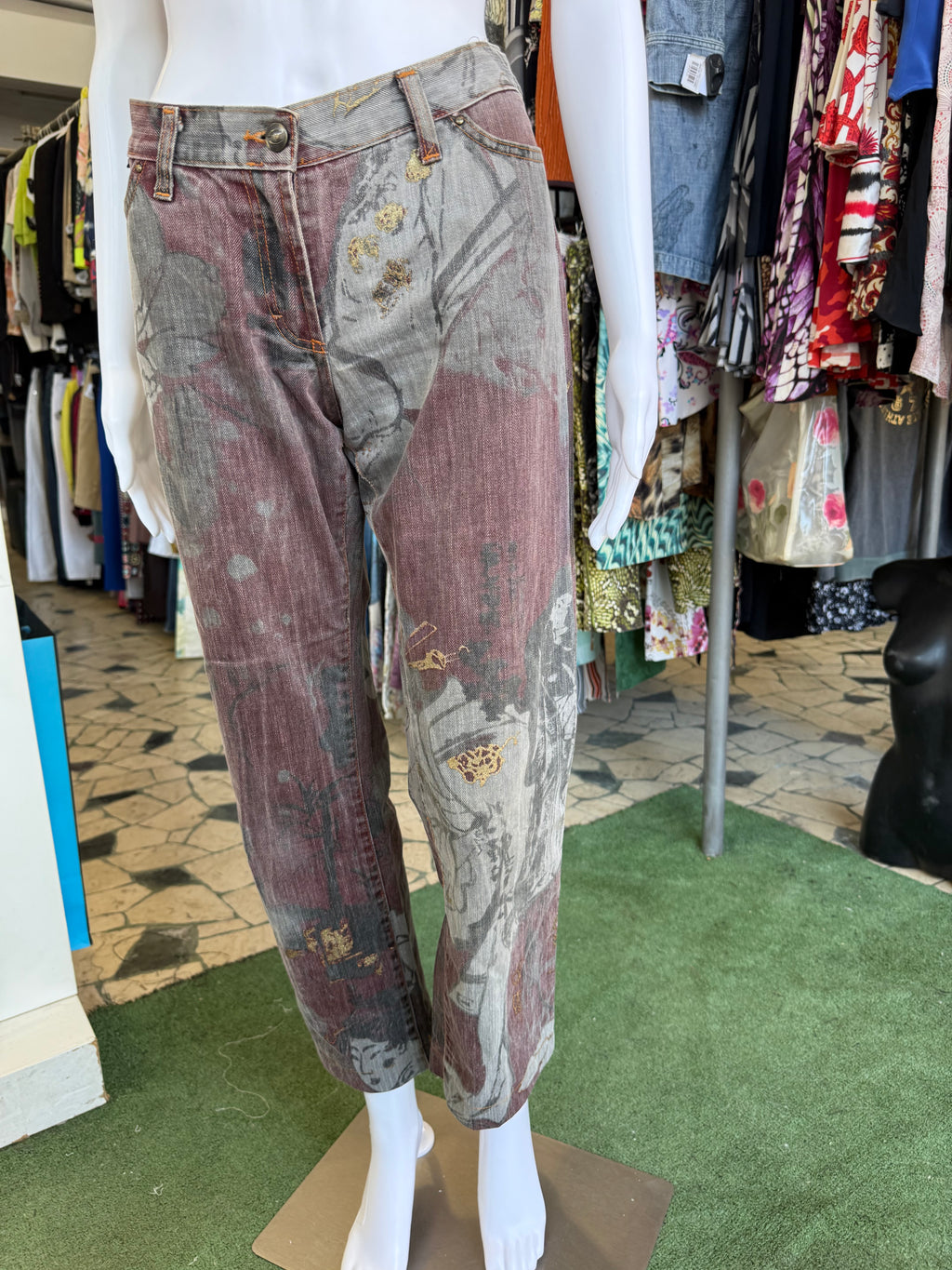Jeans Roberto Cavalli jeisha giapponese 00s