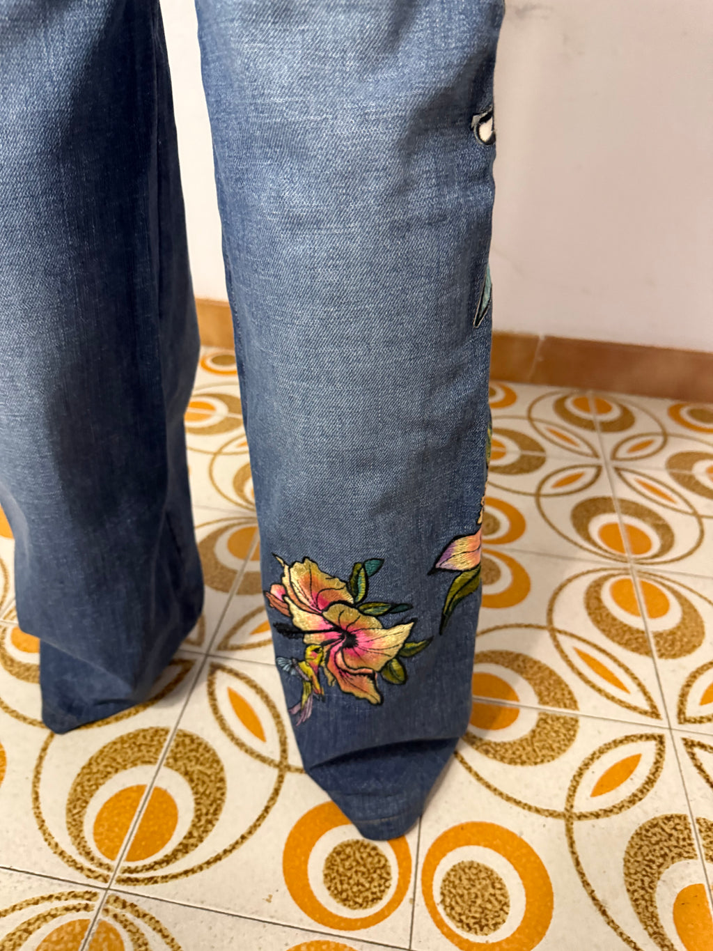 Jeans ricamati Tattoo Roberto Cavalli SS2003