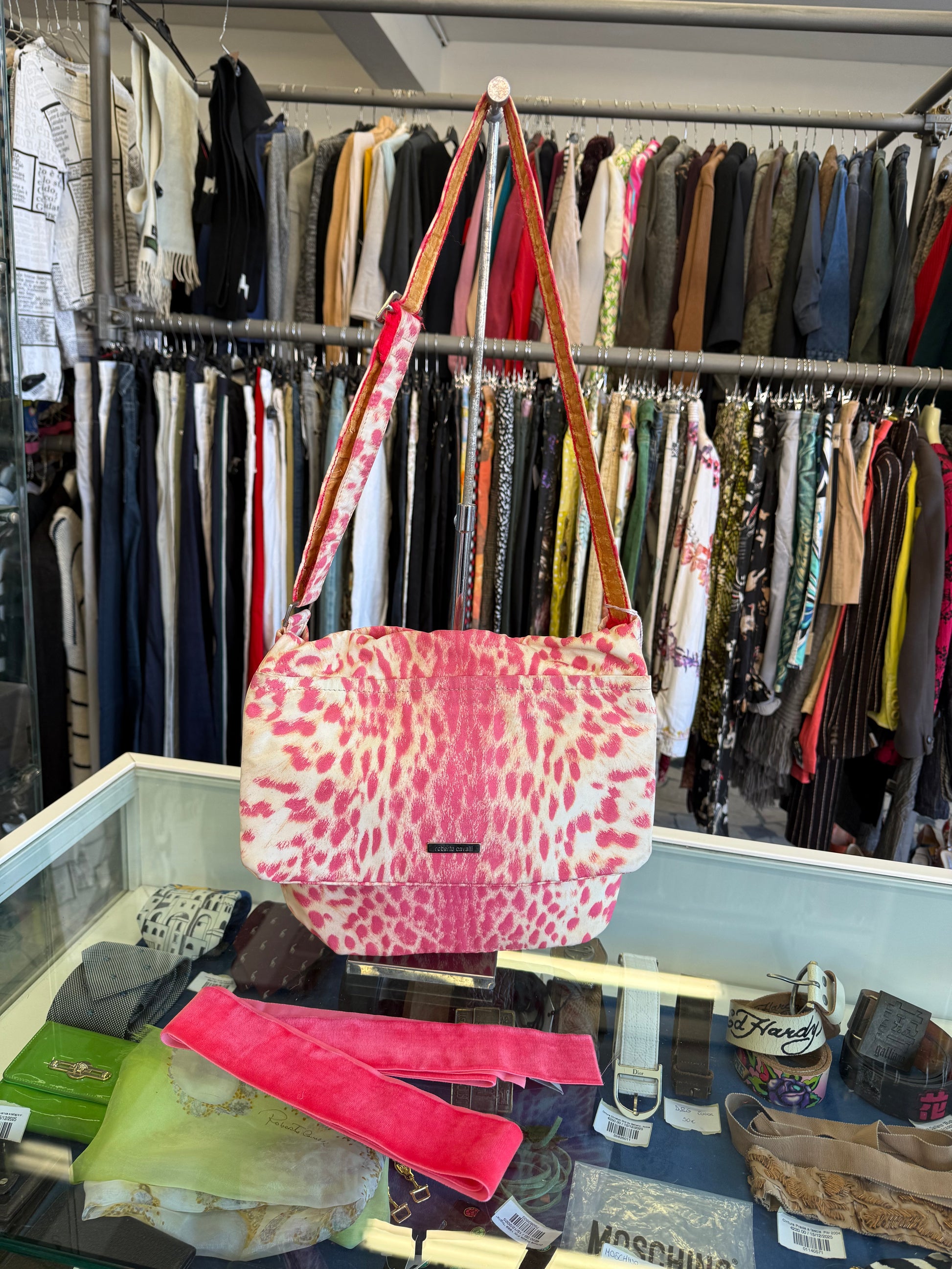 Borsa Roberto Cavalli SS2000 pink leopard print