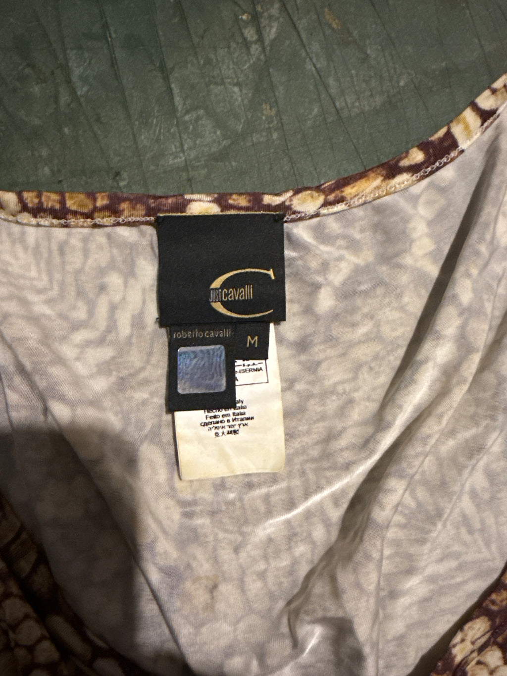 Top manica lunga pitone marrone Roberto Cavalli Just 2000”