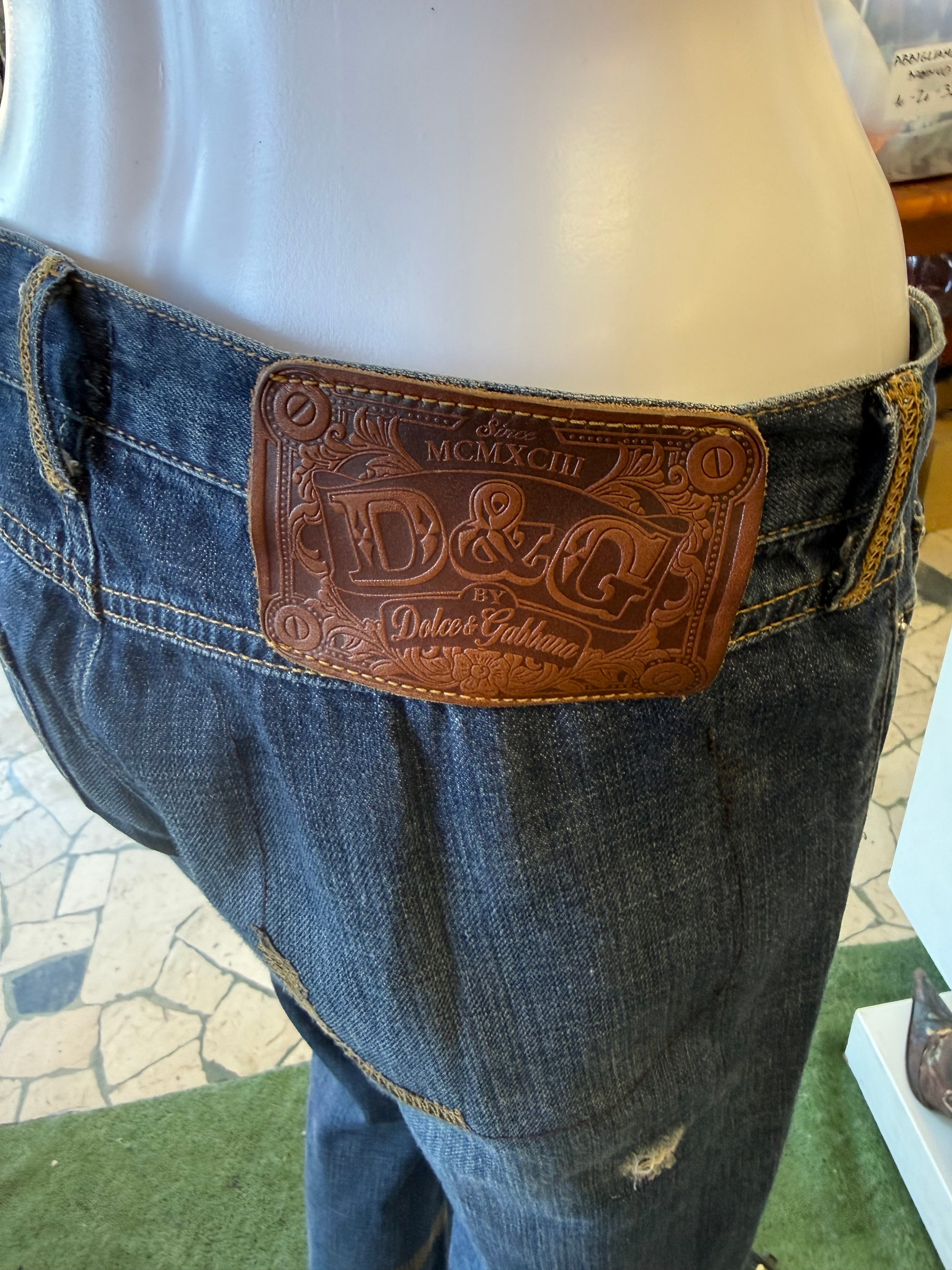 Jeans D&G patchwork SS2004 S*X print