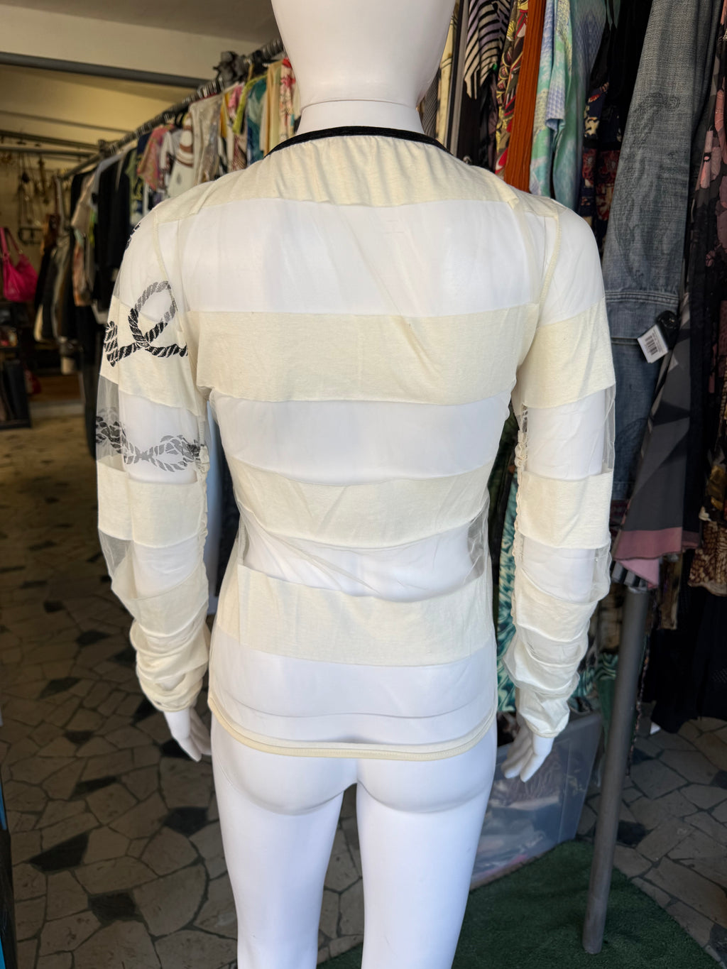 Top Gianfranco Ferrè drago su mesh 00s