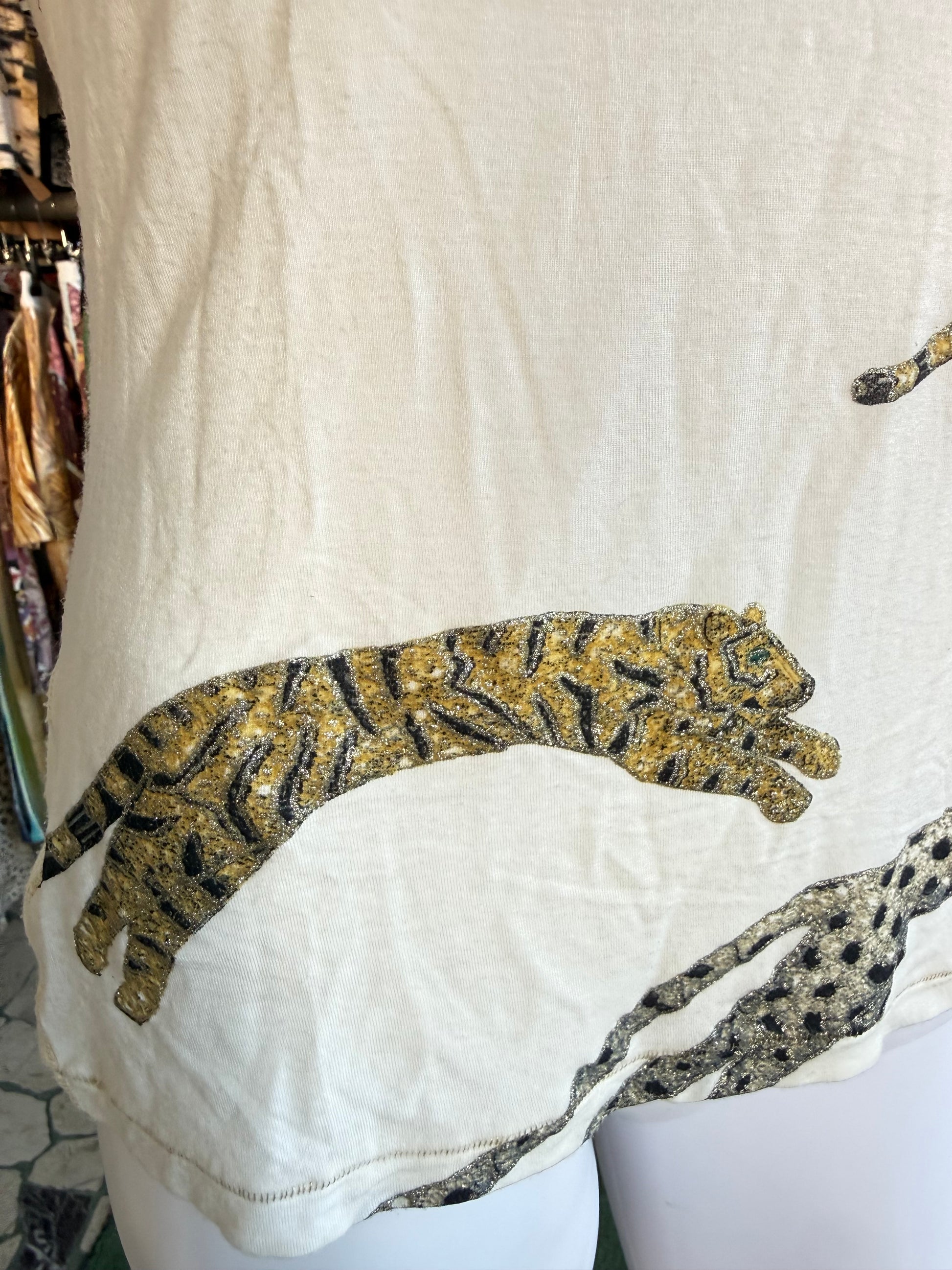 Top Roberto Cavalli FW2002 tigre e leopardo
