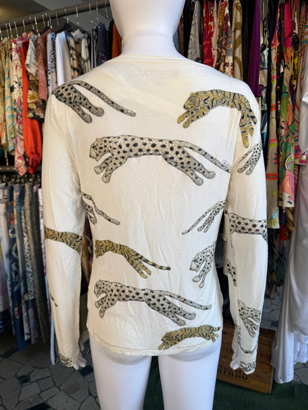 Top Roberto Cavalli FW2002 tigre e leopardo