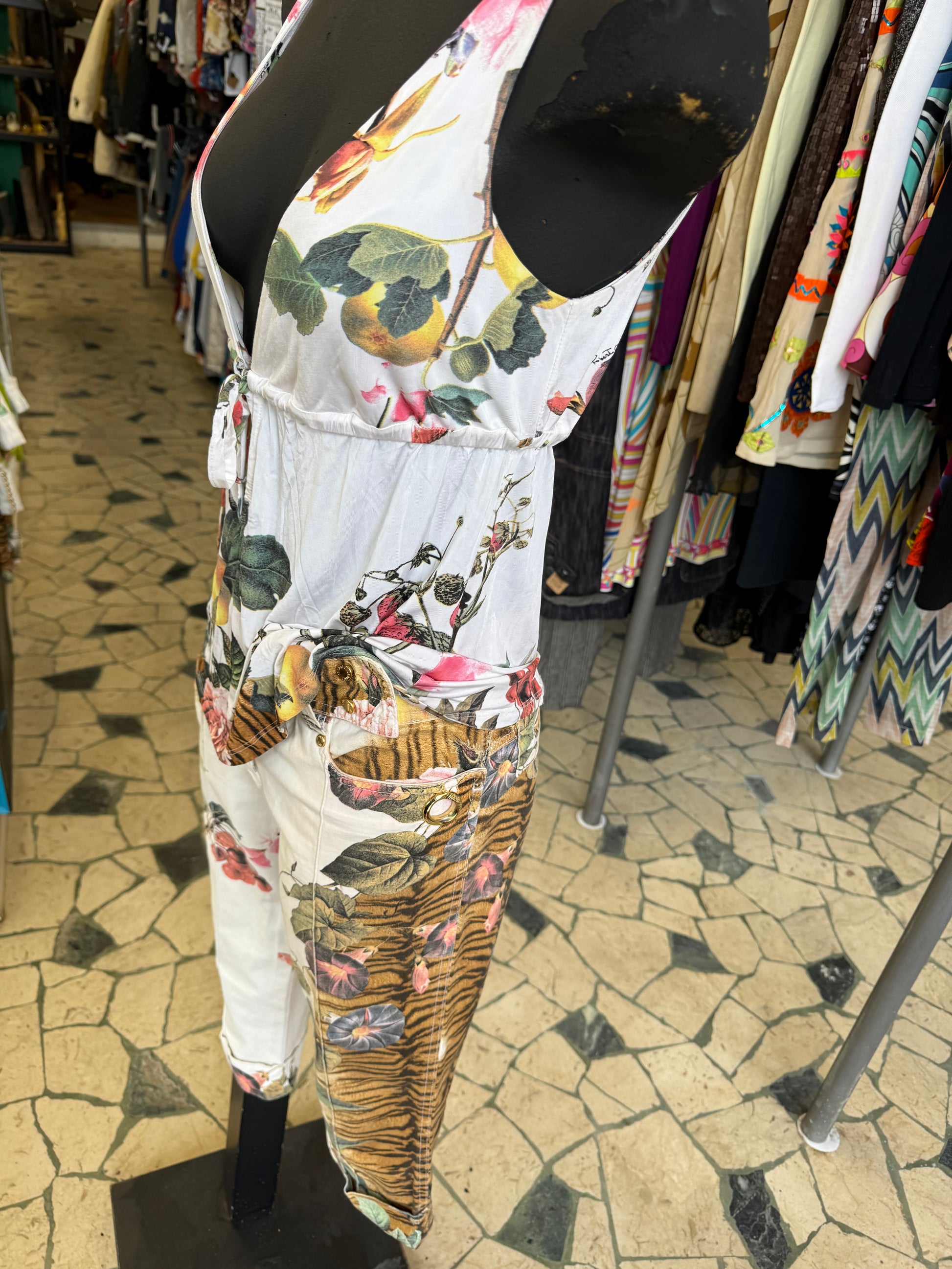 Completo Roberto Cavalli SS2005 tigre e fiori
