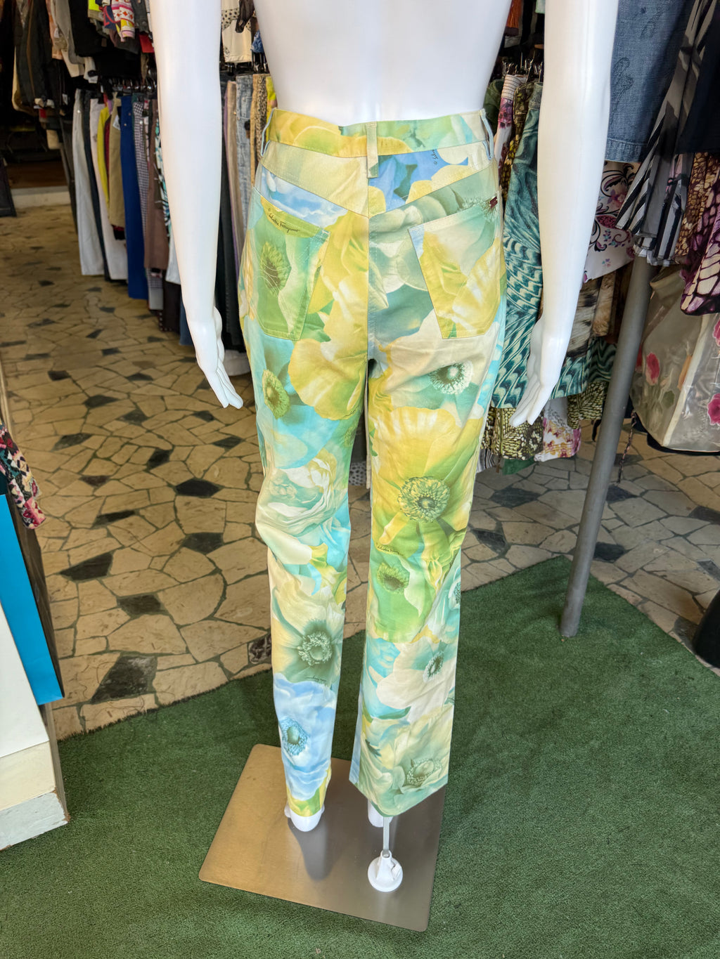 Jeans Salvatore Ferragamo floreale 00s