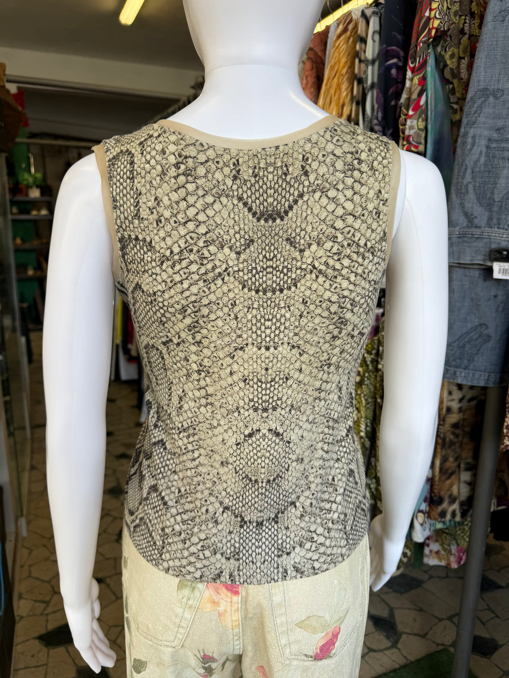 Top smanicato Roberto Cavalli SS1998 pitone
