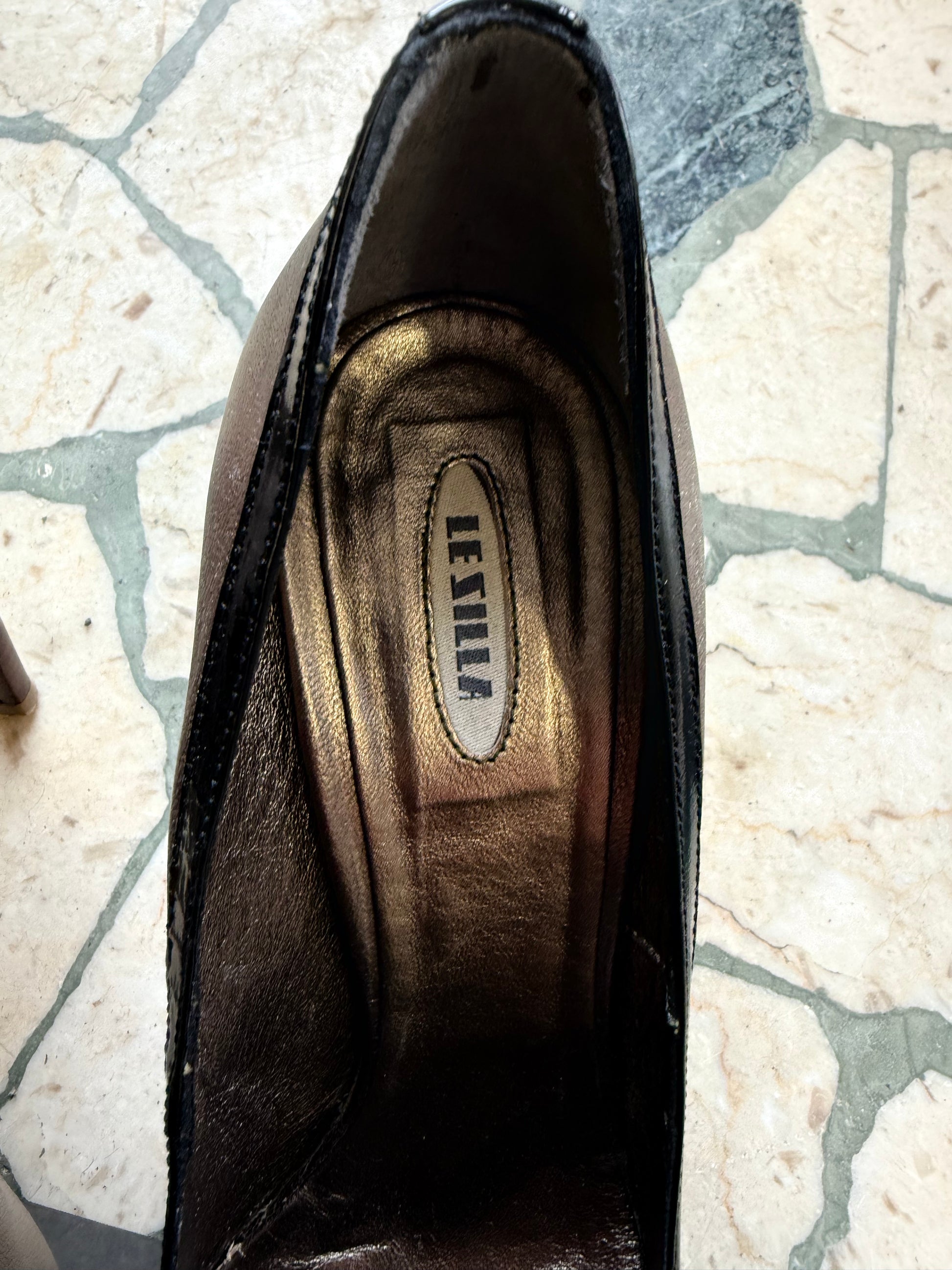 Décolleté Le Silla argento e nero