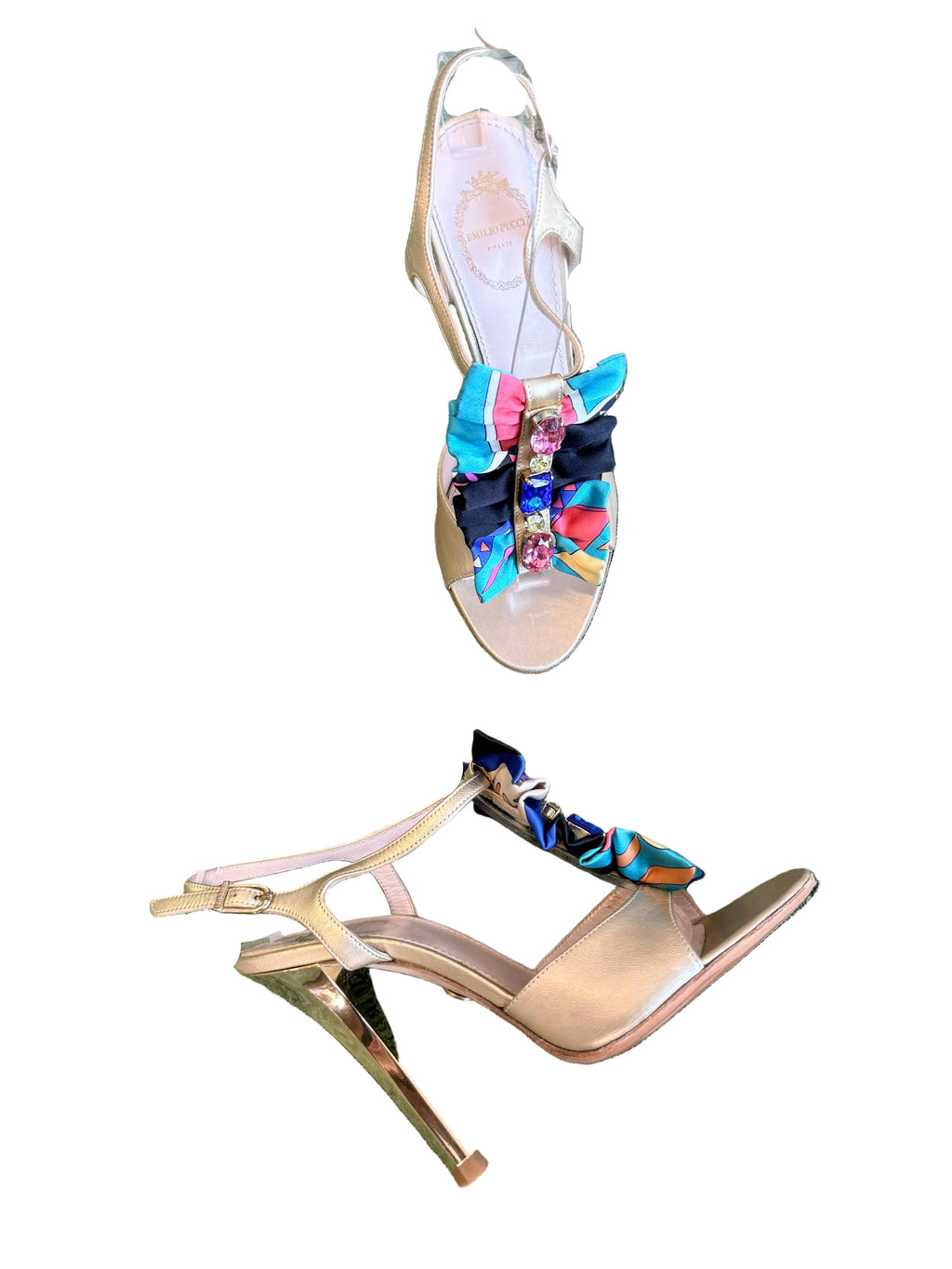 Sandali Emilio Pucci gioiello multicolore 2000s