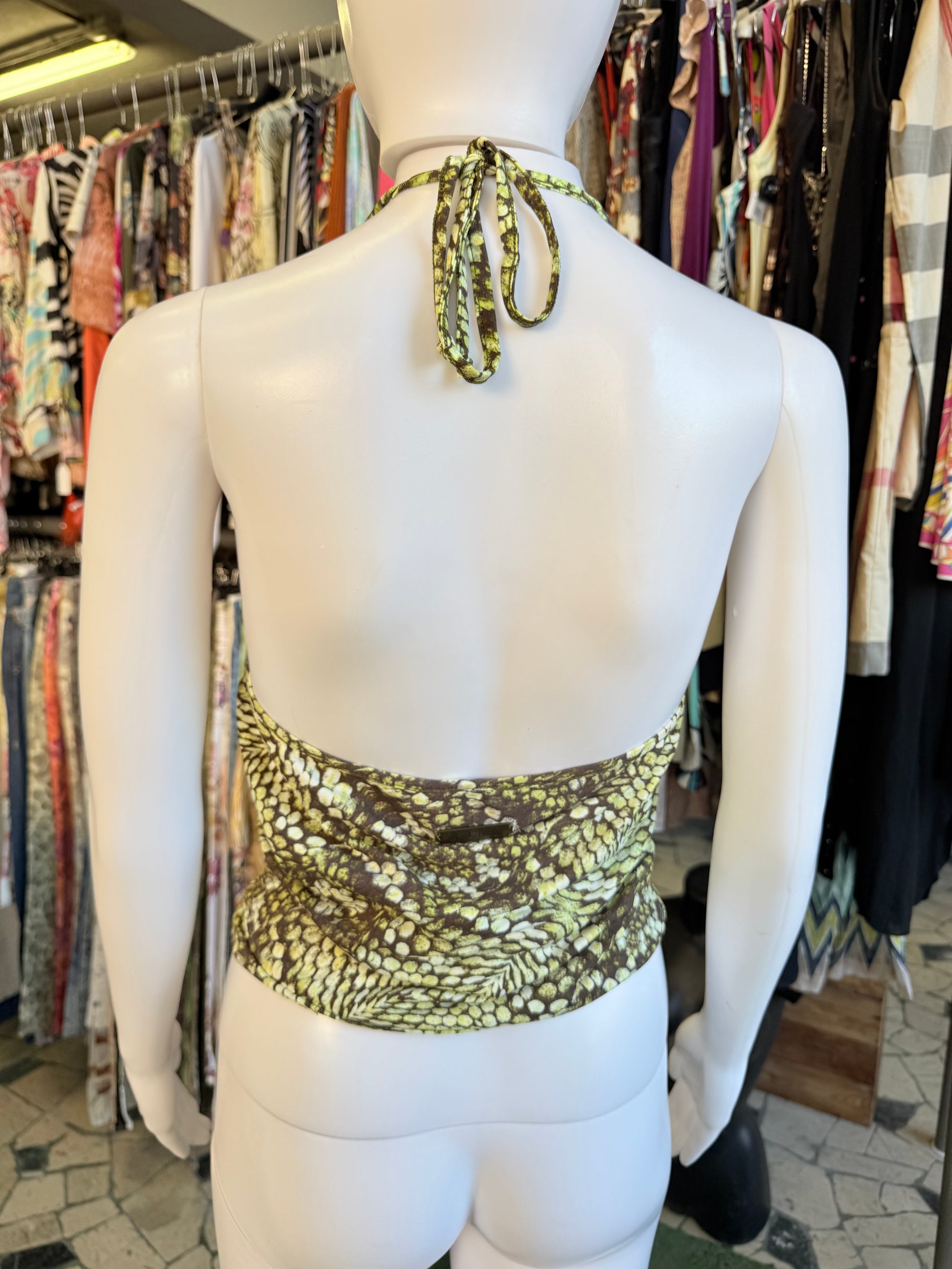 Top Roberto Cavalli pitone verde 00s