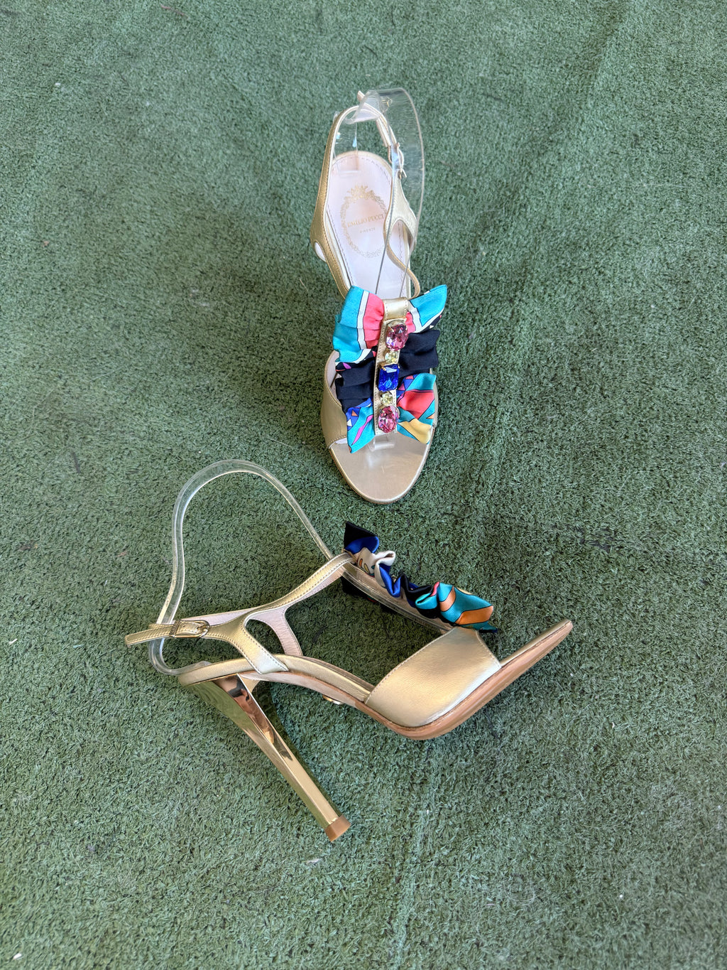 Sandali Emilio Pucci gioiello multicolore 2000s