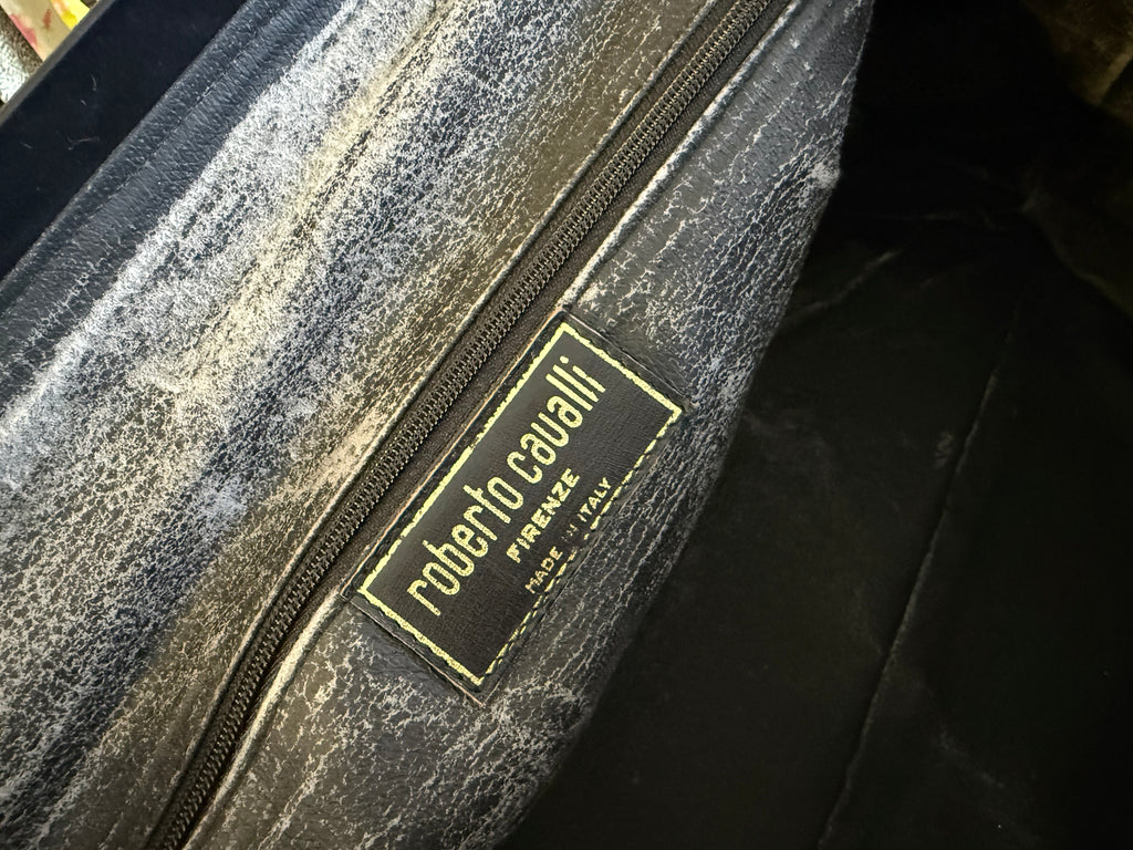 Borsa Roberto Cavalli da viaggio giaguaro patchwork anni 80