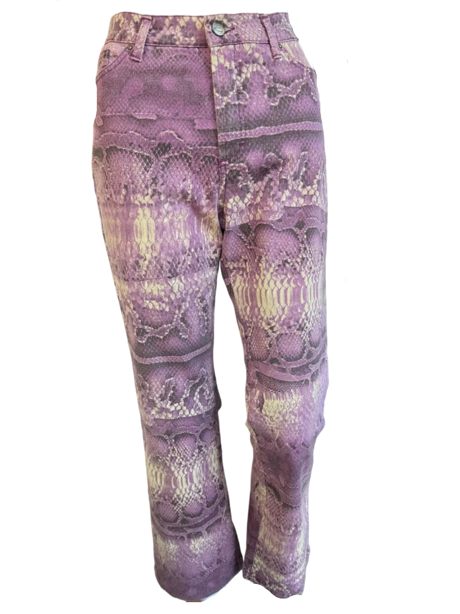 Jeans Roberto Cavalli pitone viola 00s