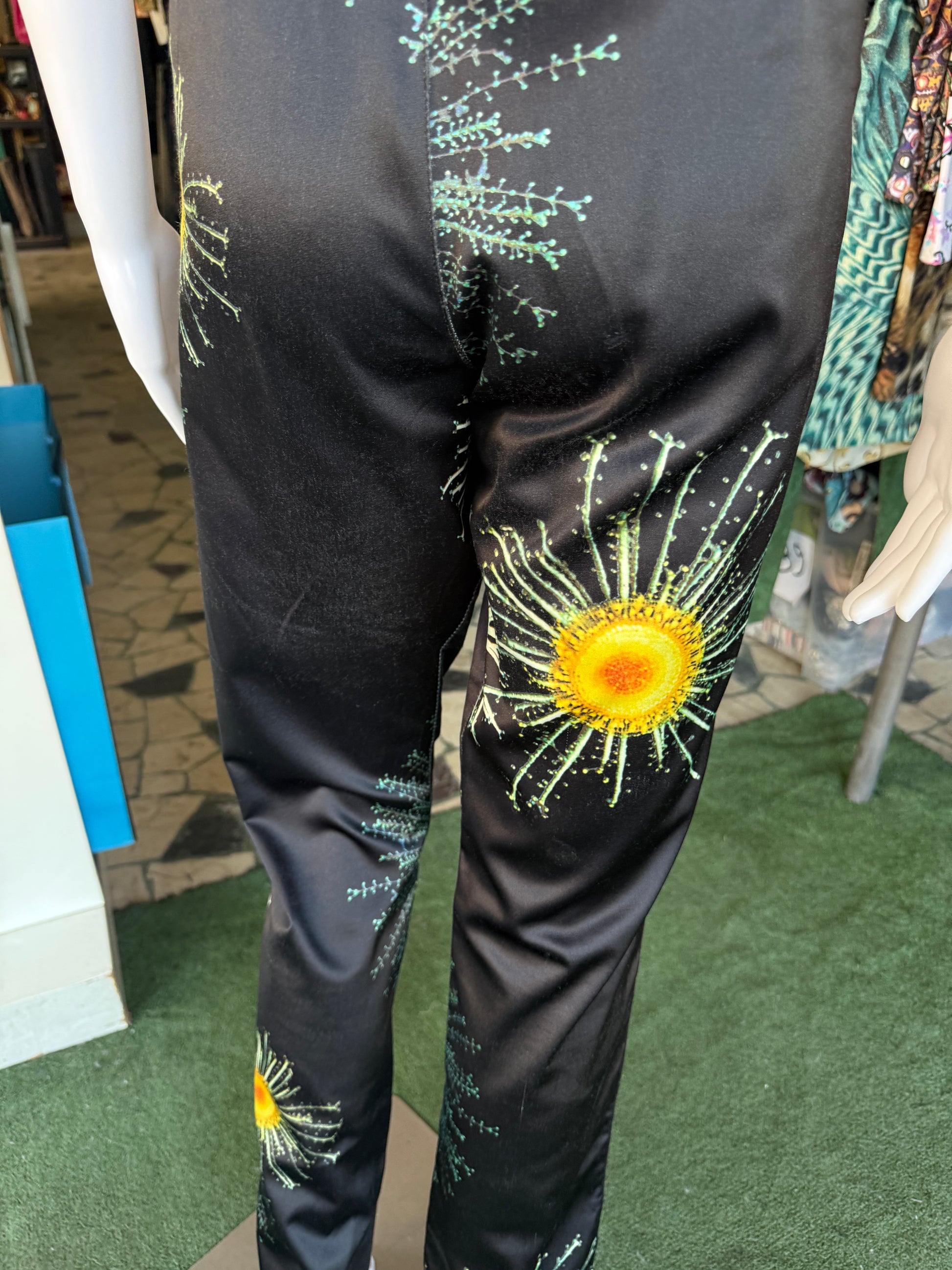 Pantaloni Moschino fiori a microscopio 90s 44