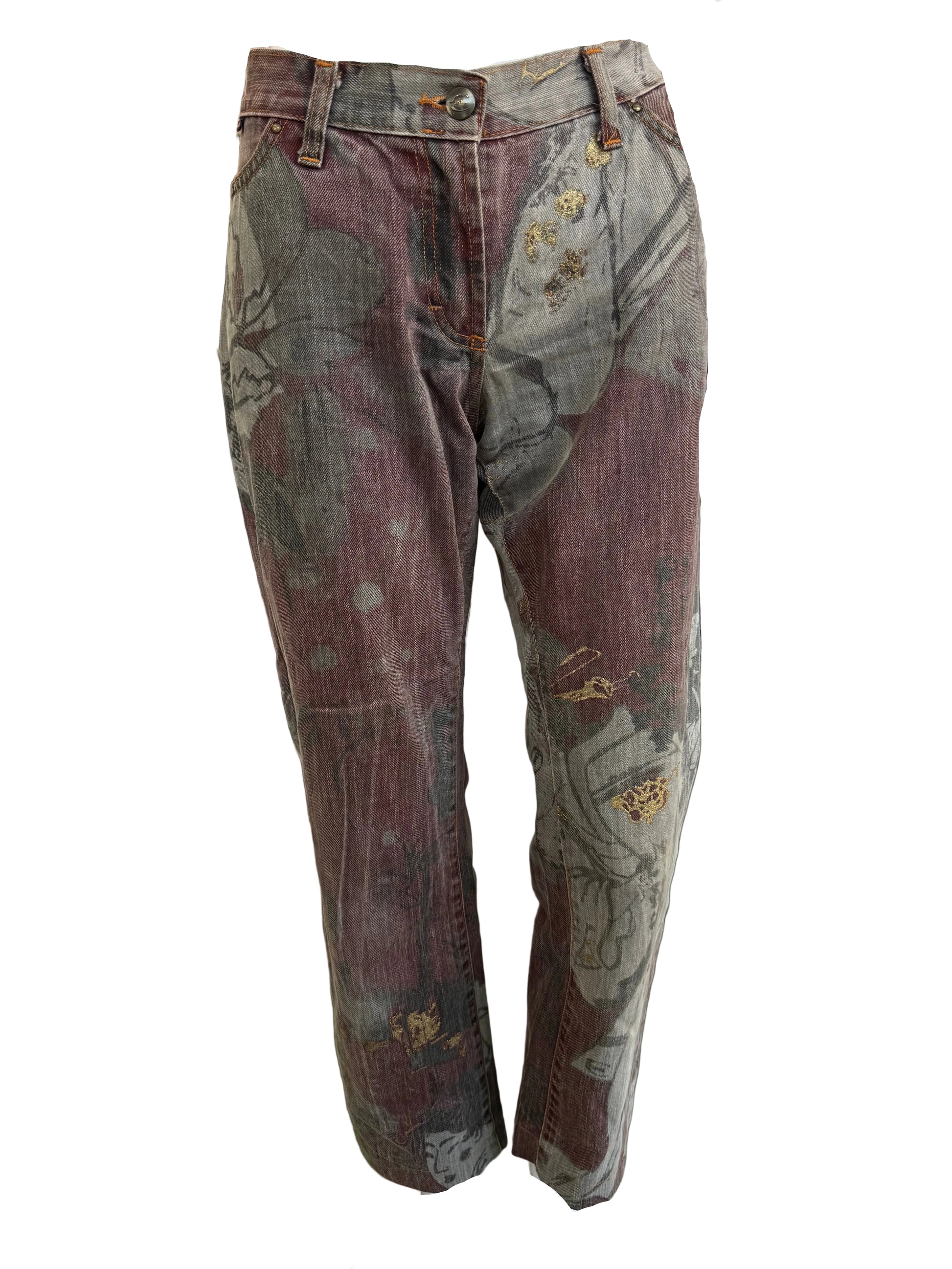 Jeans Roberto Cavalli jeisha giapponese 00s