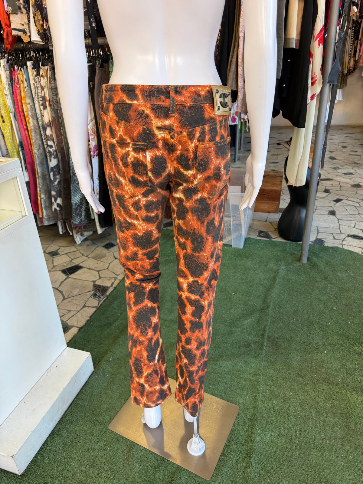 Jeans Roberto Cavalli animalier/ lava infuocata 00s