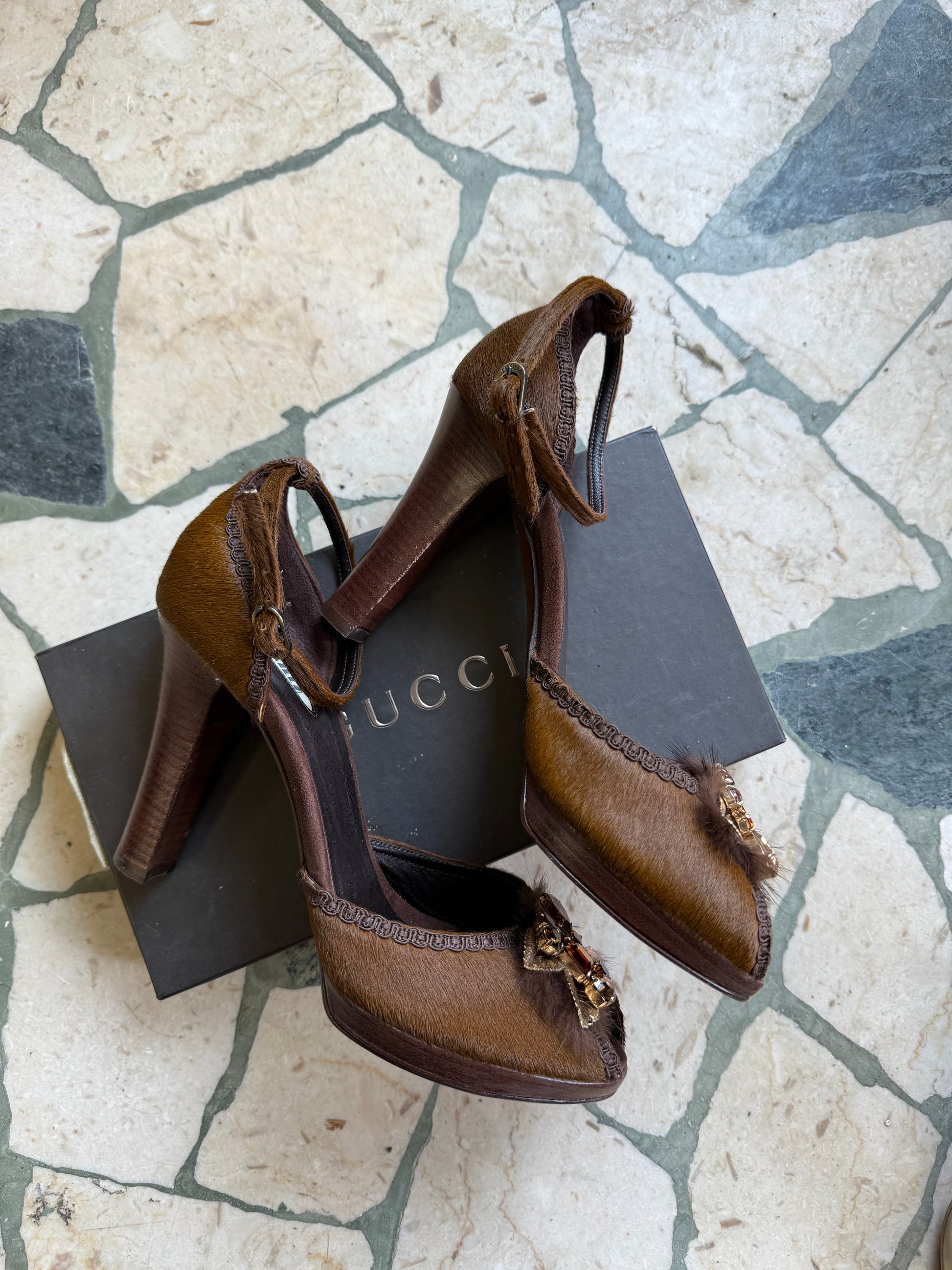 Sandali gioiello  Le Silla in cavallino e visone