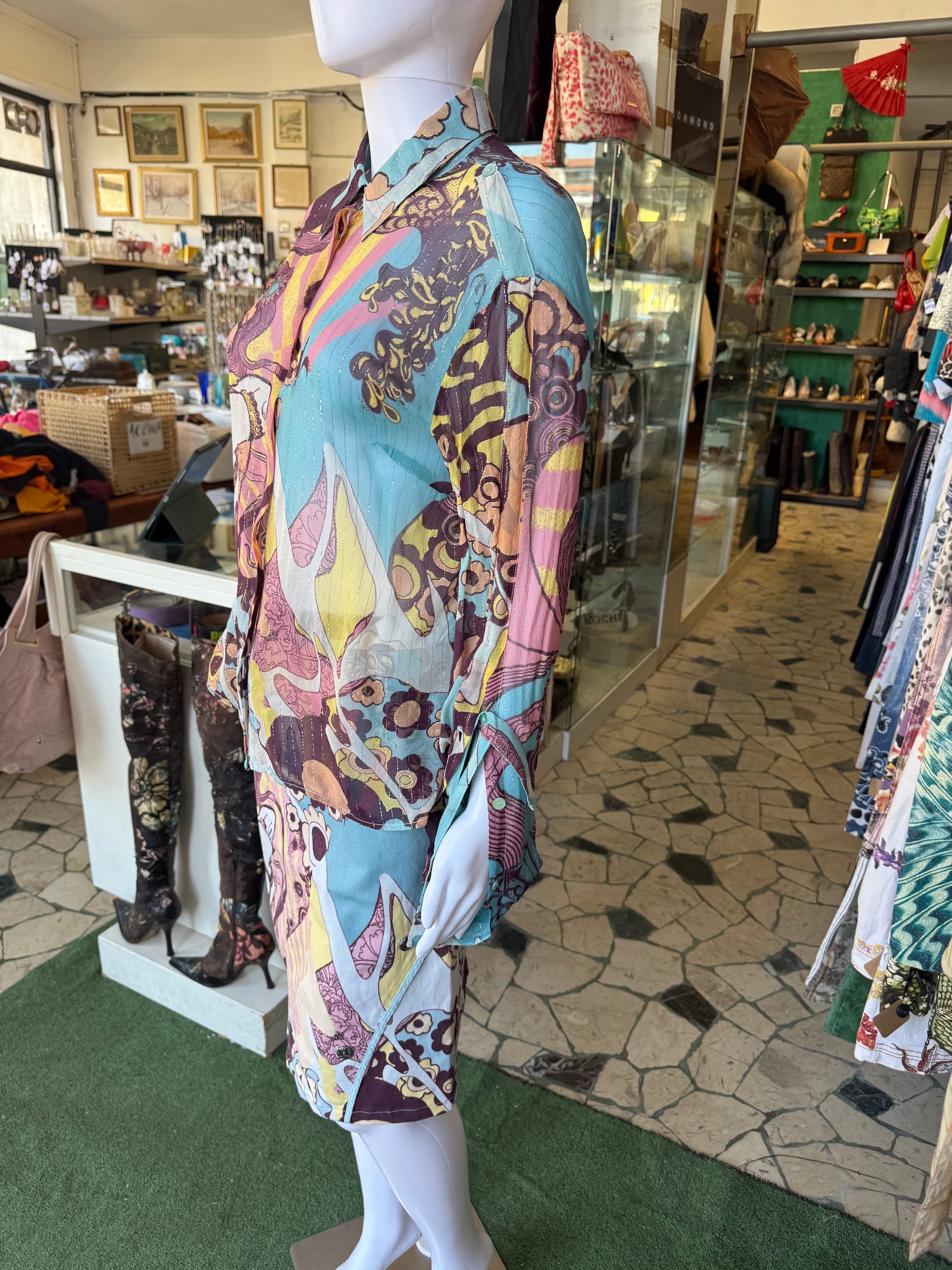 Completo Roberto Cavalli Just Sirena e fiori 2000s