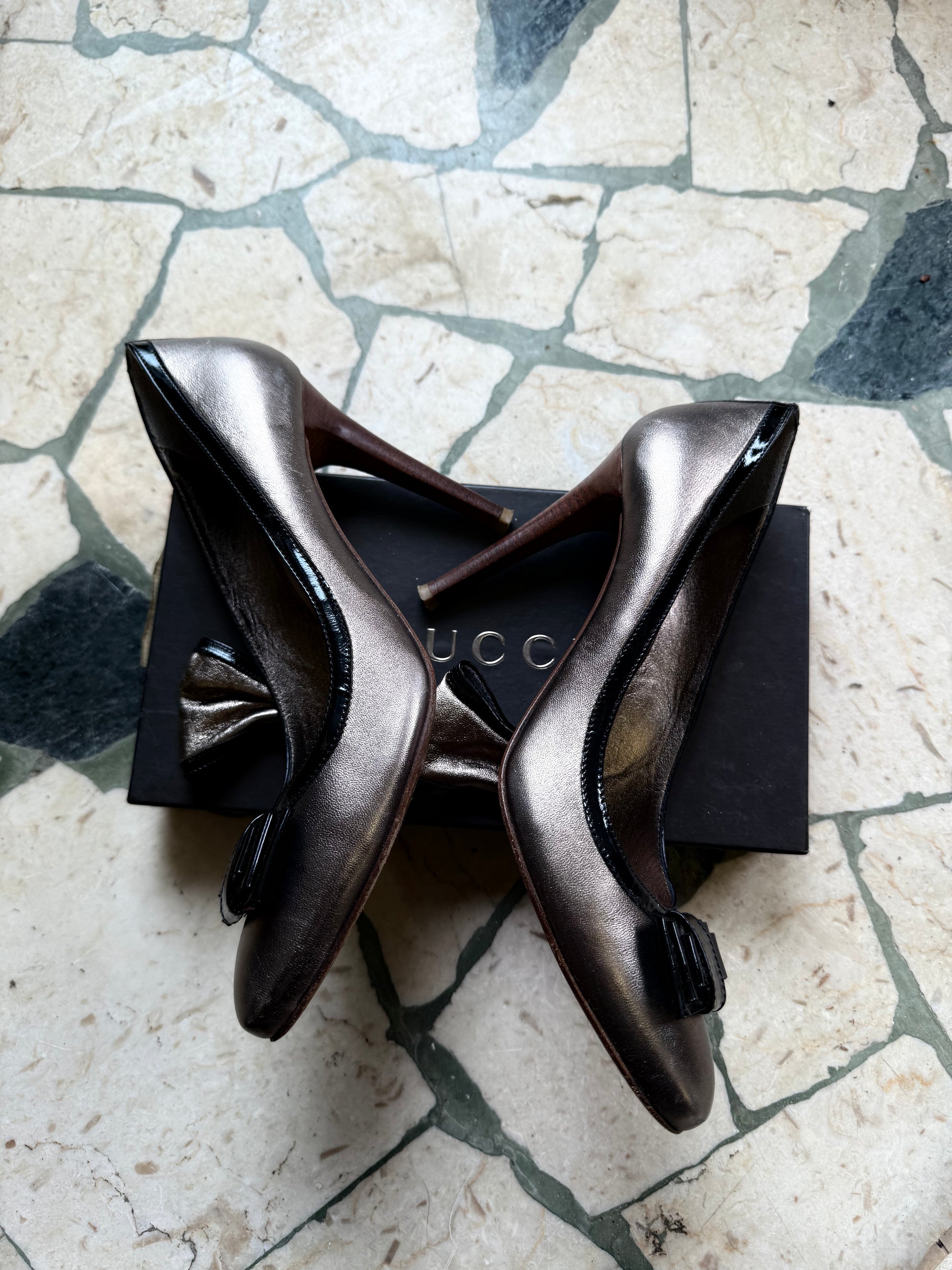 Décolleté Le Silla argento e nero