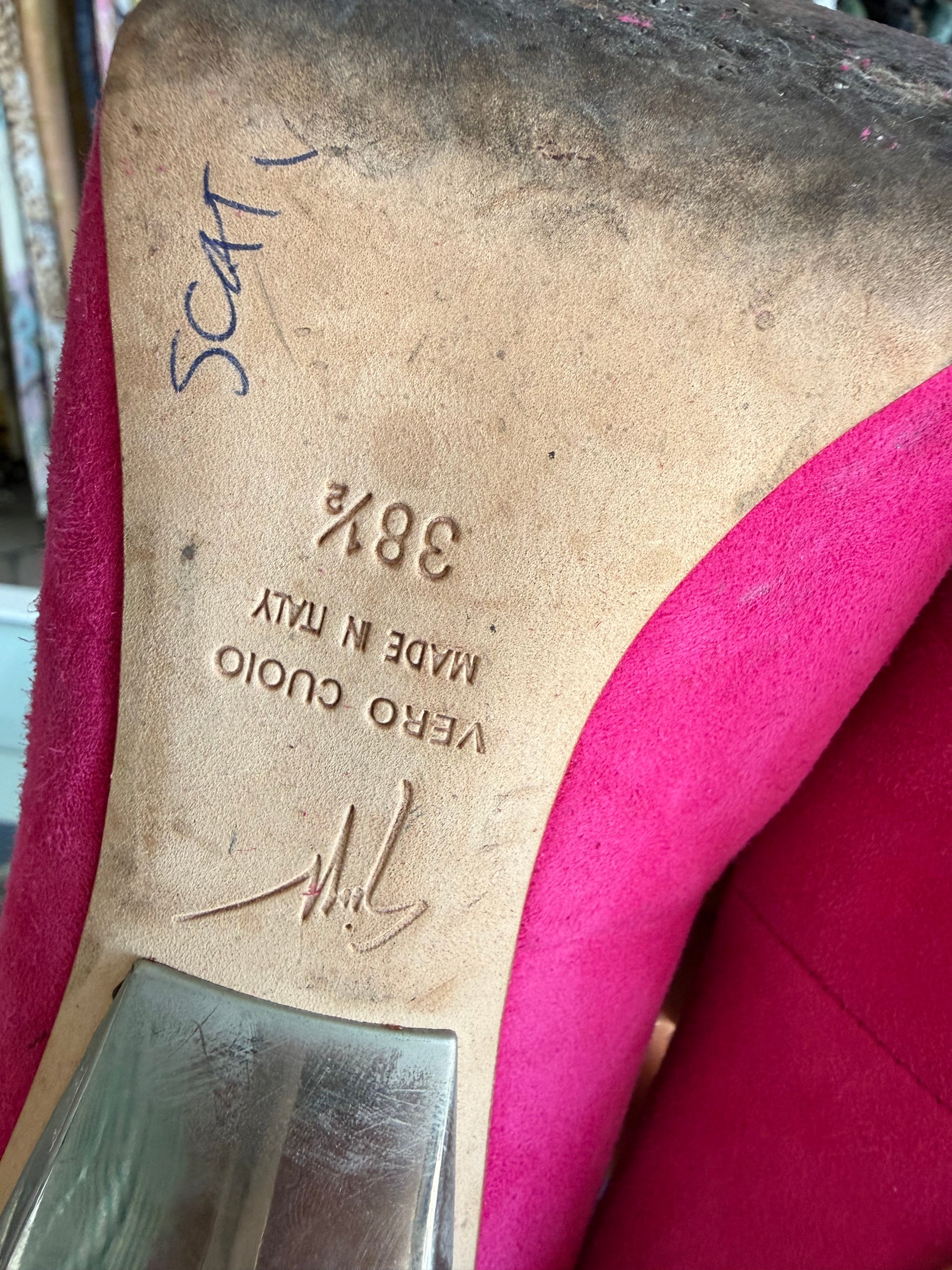 Décolleté Giuseppe Zanotti fucsia tacco acciaio