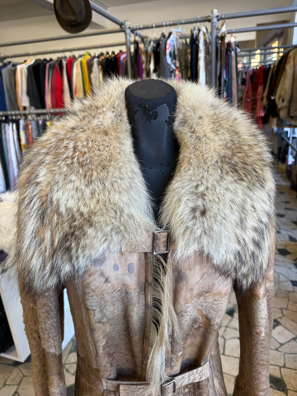 Cappotto shearling cavallino pezzato stile 2000