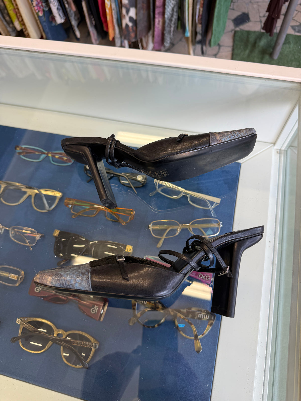 Sandali con tacco Casadei pitone e cavallino 90s nuove