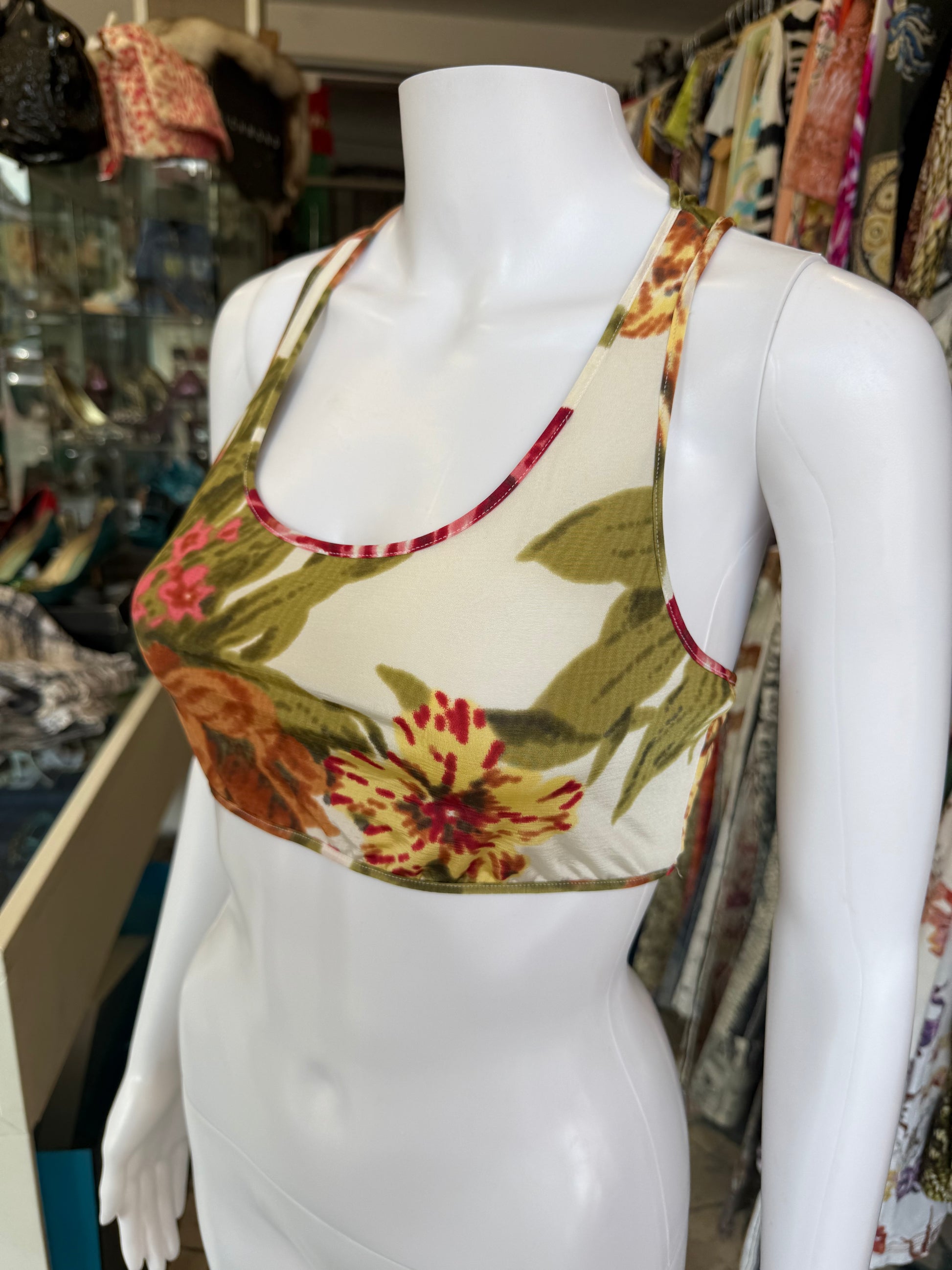 Top Gianfranco Ferrè fiori tropicali 00s