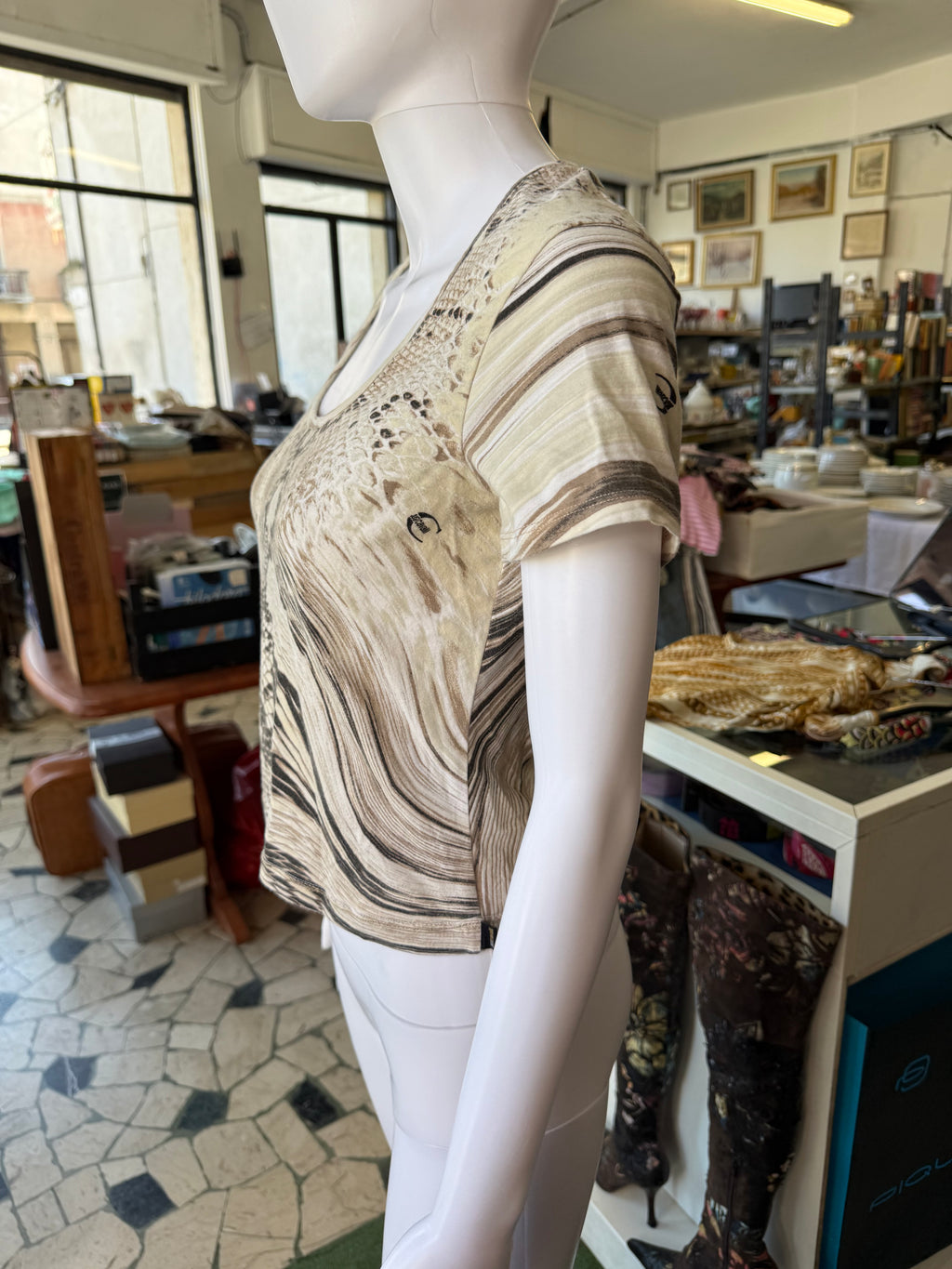 Top Roberto Cavalli pitone sfumato 2000s