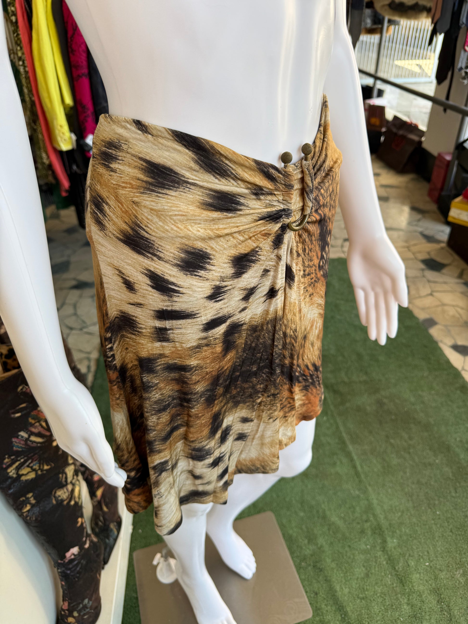 Gonna Roberto Cavalli animalier pelliccia ghepardo