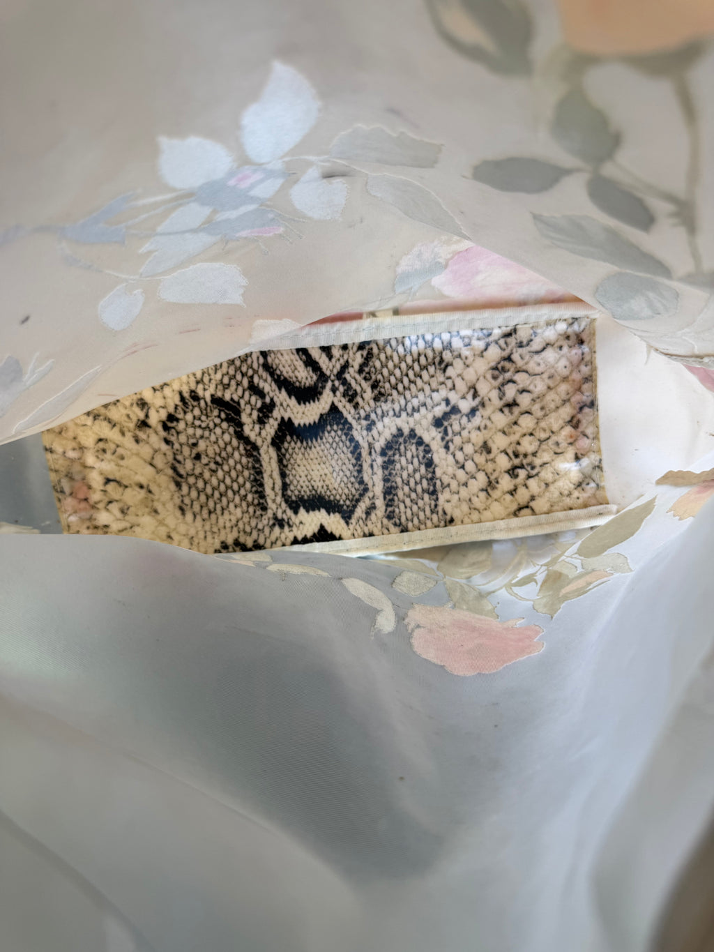 Borsa a spalla Roberto Cavalli SS1998 pitone e rose
