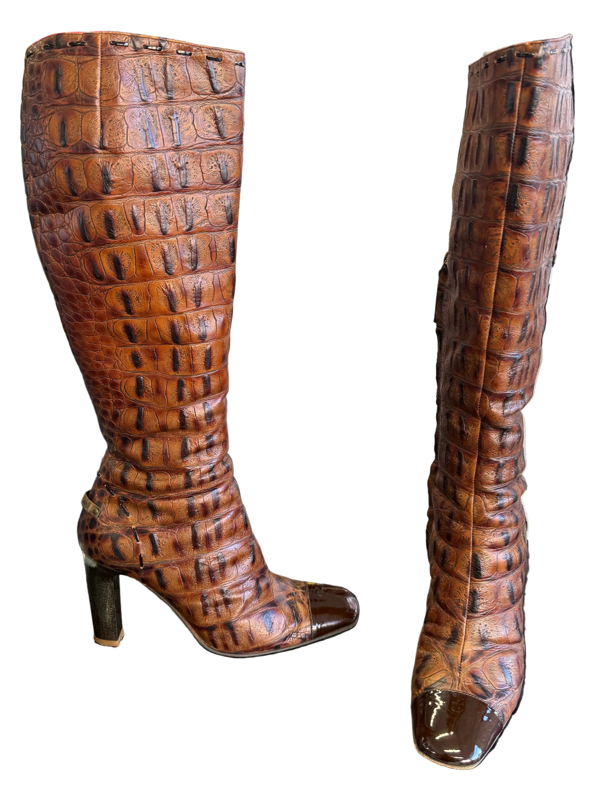 Stivali Roberto Cavalli FW2006 coccodrillo stampato