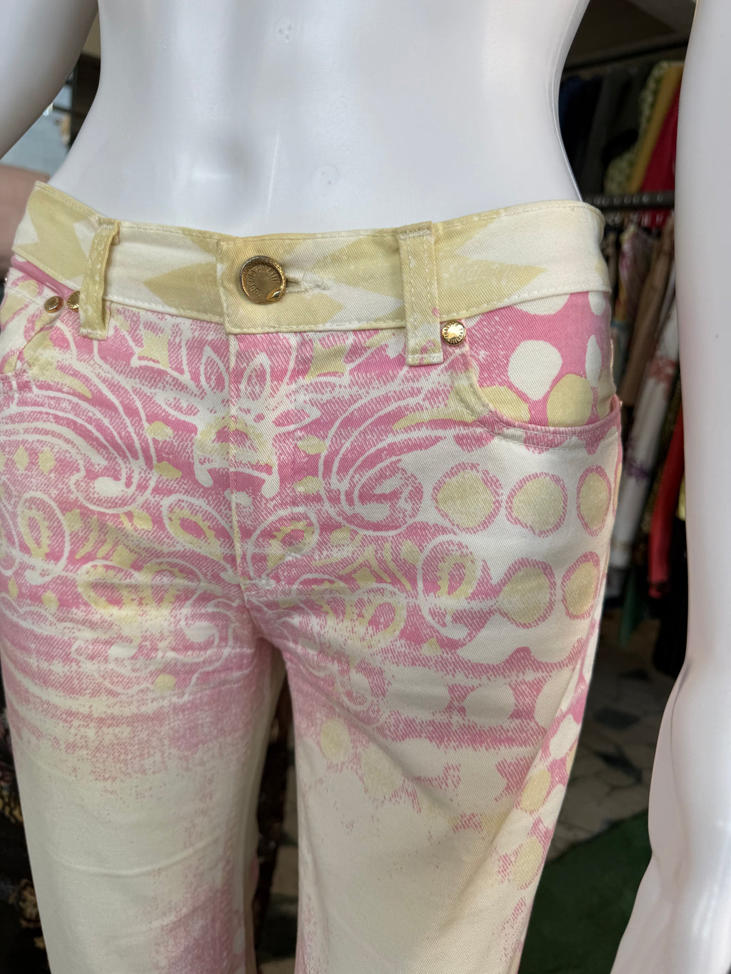 Jeans bandana Roberto Cavalli rosa SS2003