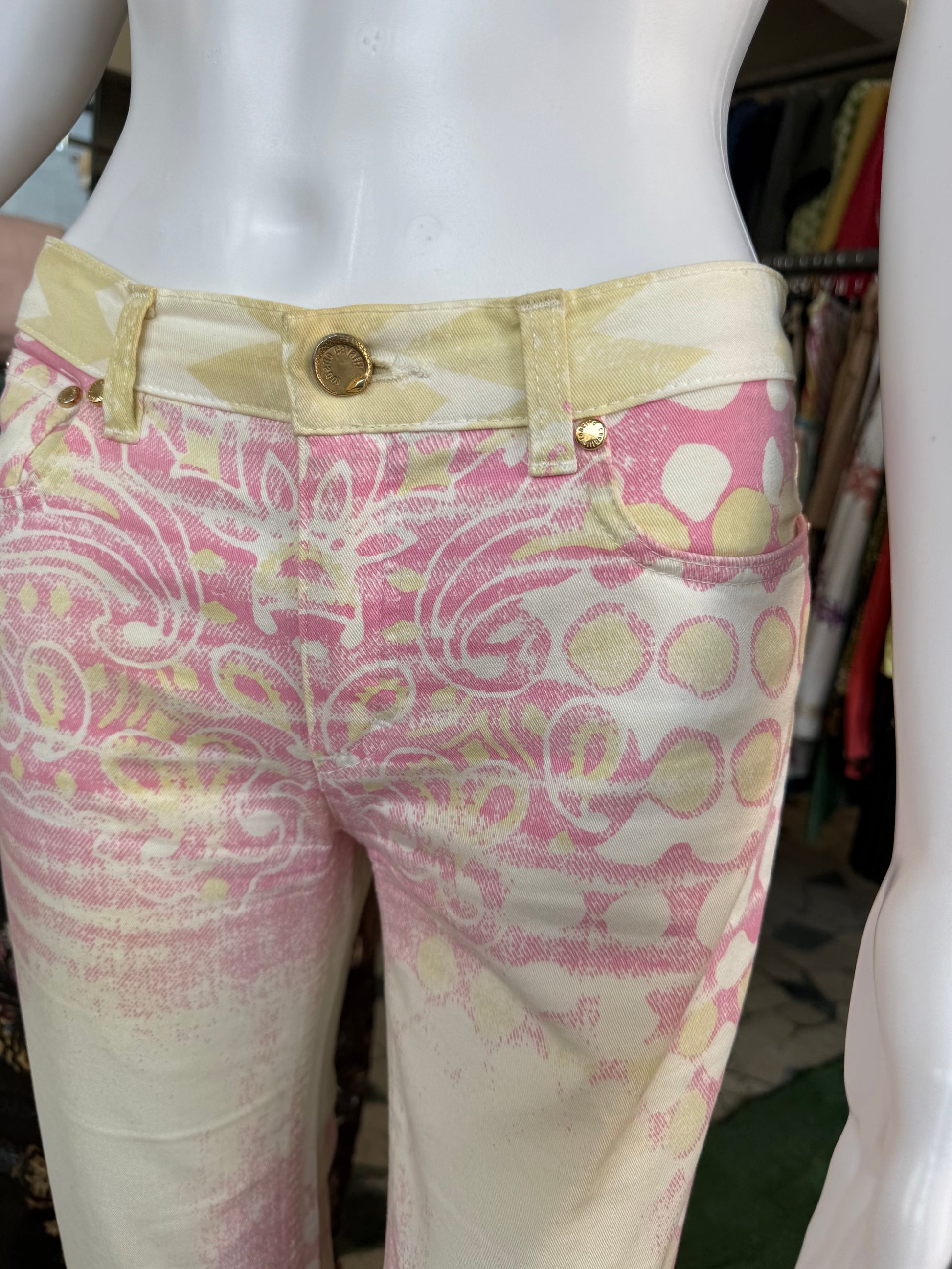 Jeans bandana Roberto Cavalli rosa SS2003