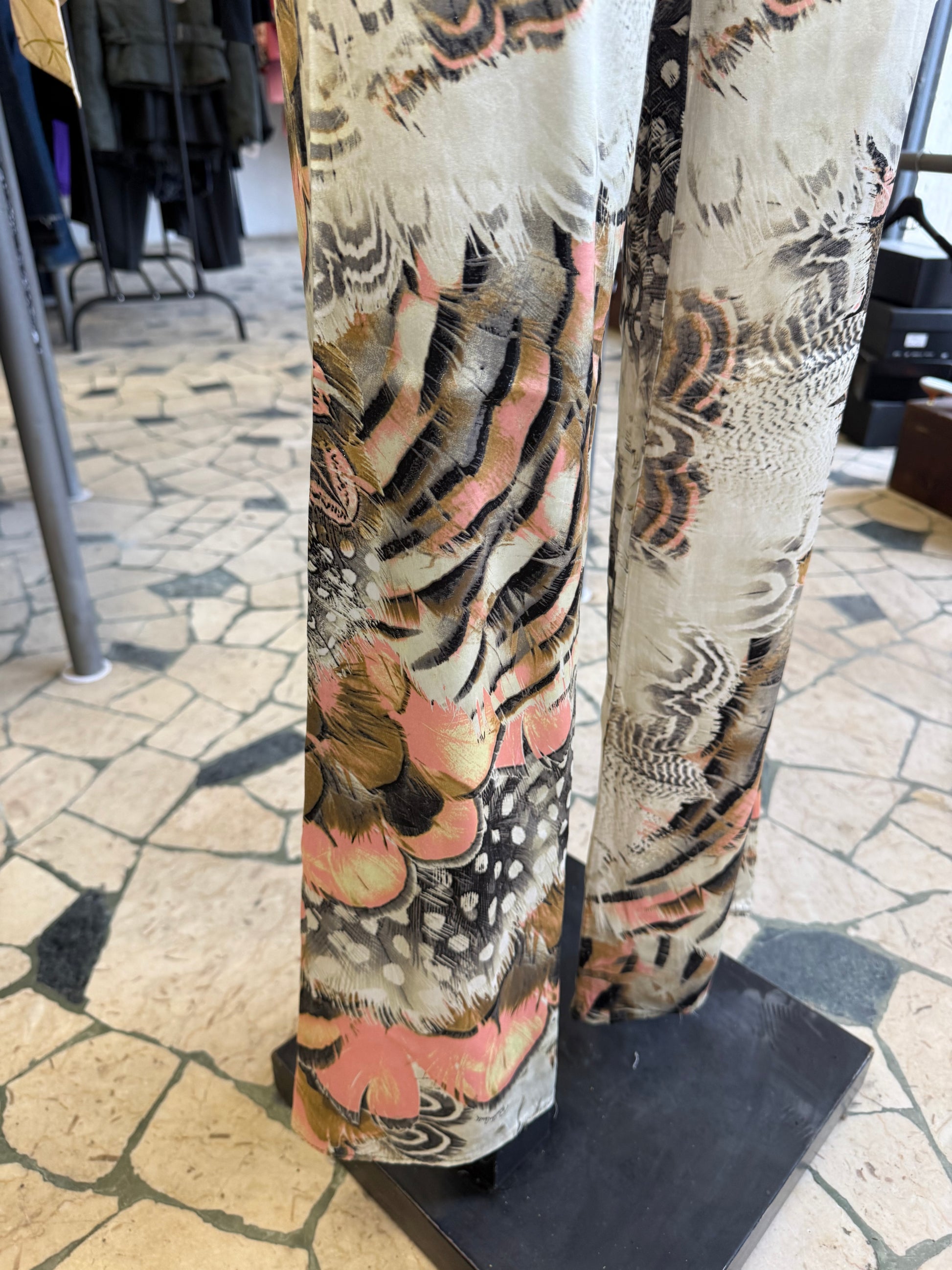 Pantalone Roberto Cavalli SS2004 seta animalier