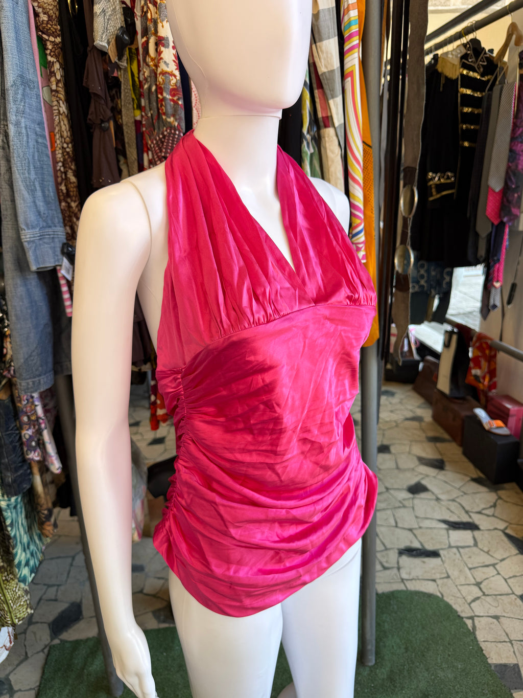 Top Dolce & Gabbana seta fucsia 00s