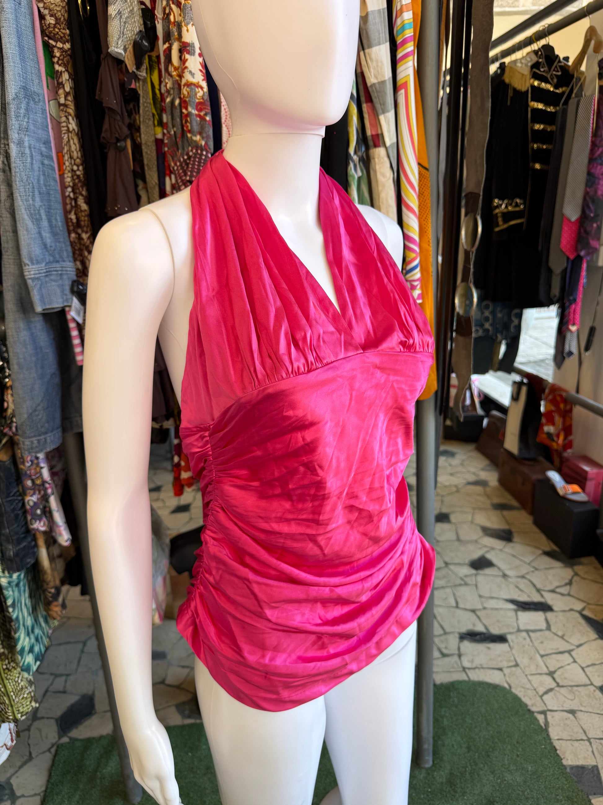 Top Dolce & Gabbana seta fucsia 00s